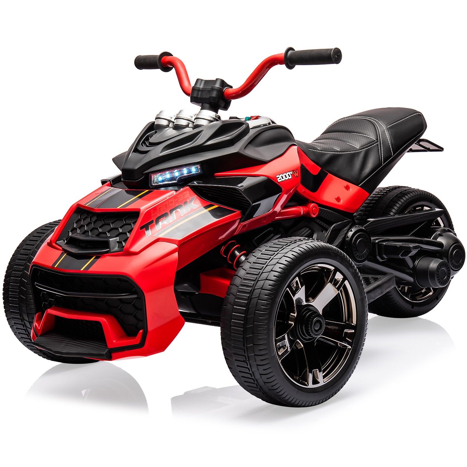 Kids Electric ATV 12V 7Ah Battery 55W Dual-Motor 7mph EVA Tires Outdoor Toy, Red