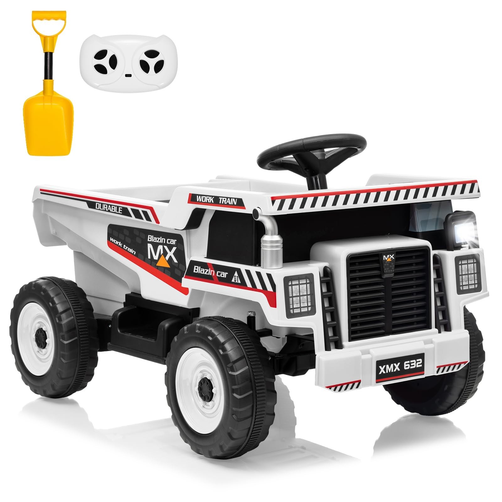 12V Kids Ride On Dump Truck With Remote Control & Shovel Electric Ride On Toy