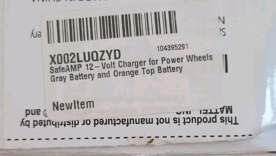 12-Volt Charger for Power Wheels Gray Battery and Orange Top Battery