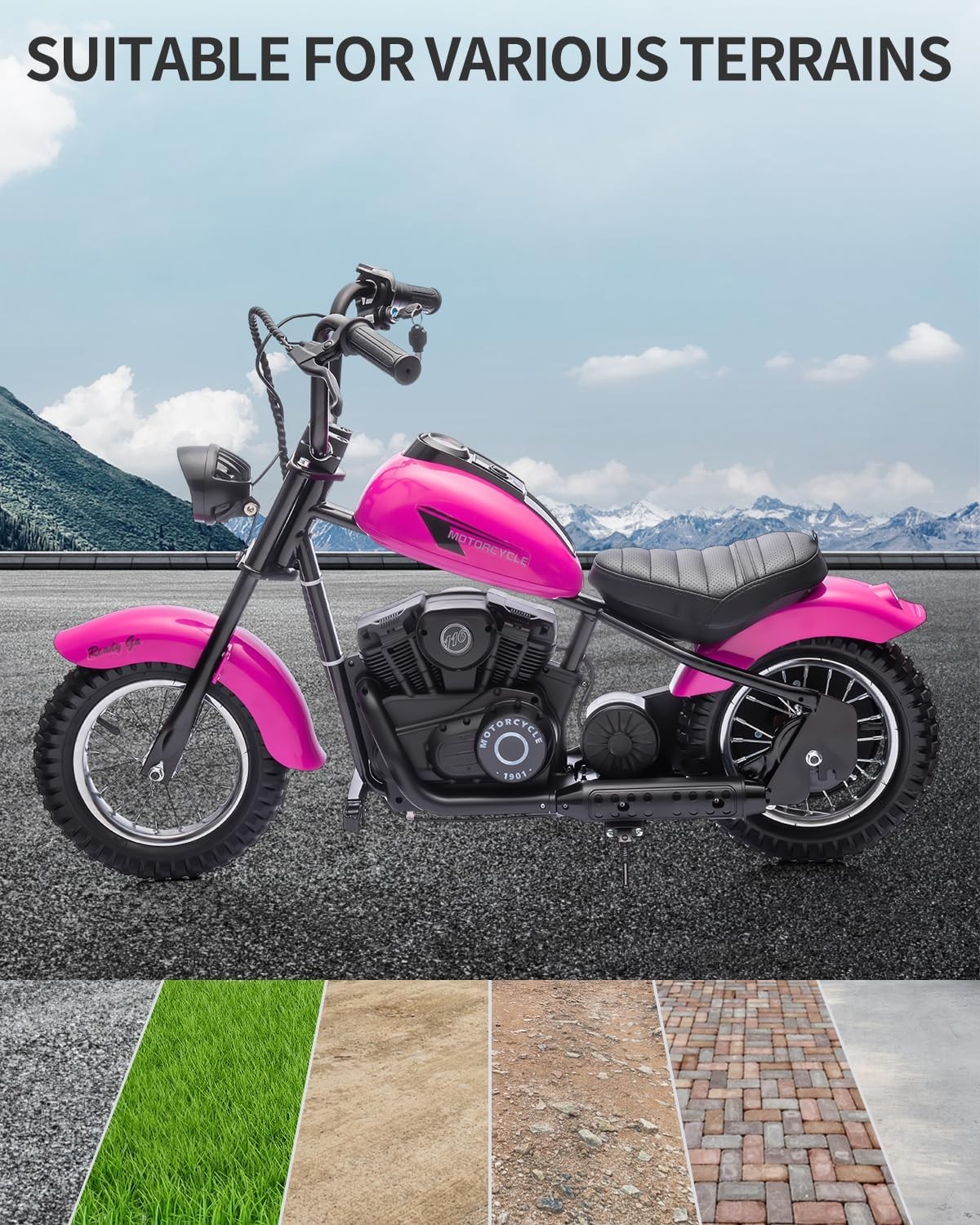 Kids Electric Dirt Bike (Ages 8-14) 24v 250w,LED,Leather Seat,Dual Speed Modes