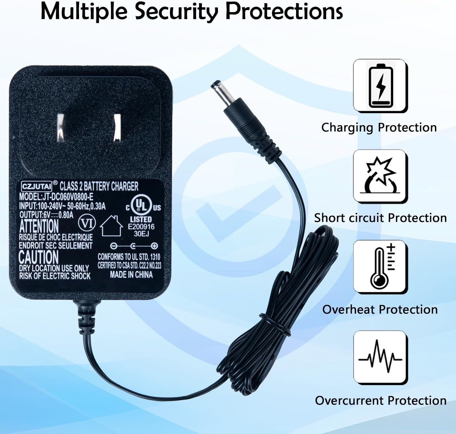 Wall-Mounted 6V Charger for Electric Ride-On Toys – Multiple Brand Compatibility