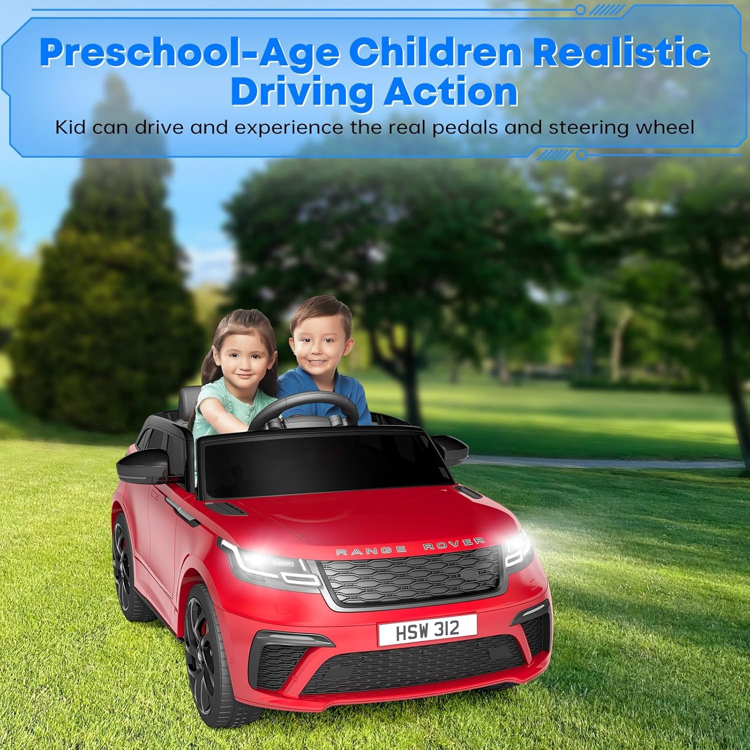 Kids Electric Car with Remote Control,4.5AH Battery,2 Motors,3 Control Modes
