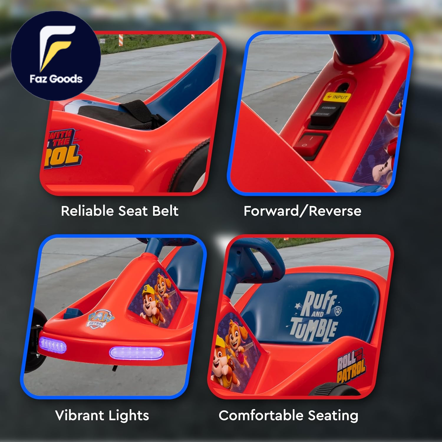 Paw Patrol Chase 6V Electric Go Kart for Kids Electric Ride-On Toy with Lights