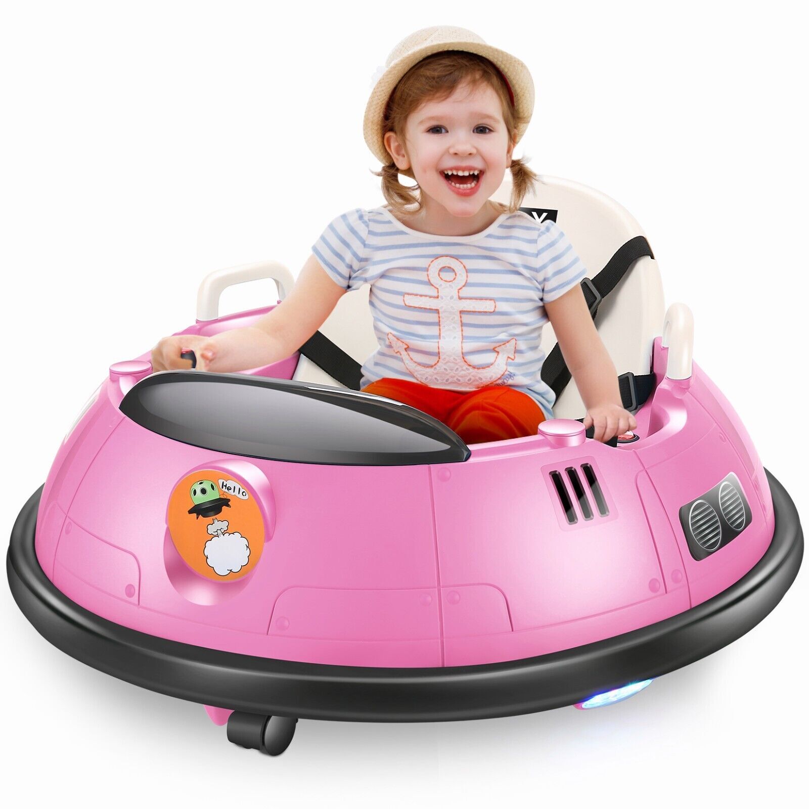 12V 2Speeds Electric Ride On Bumper Car for Kids & Toddlers W/Remote Control,LED