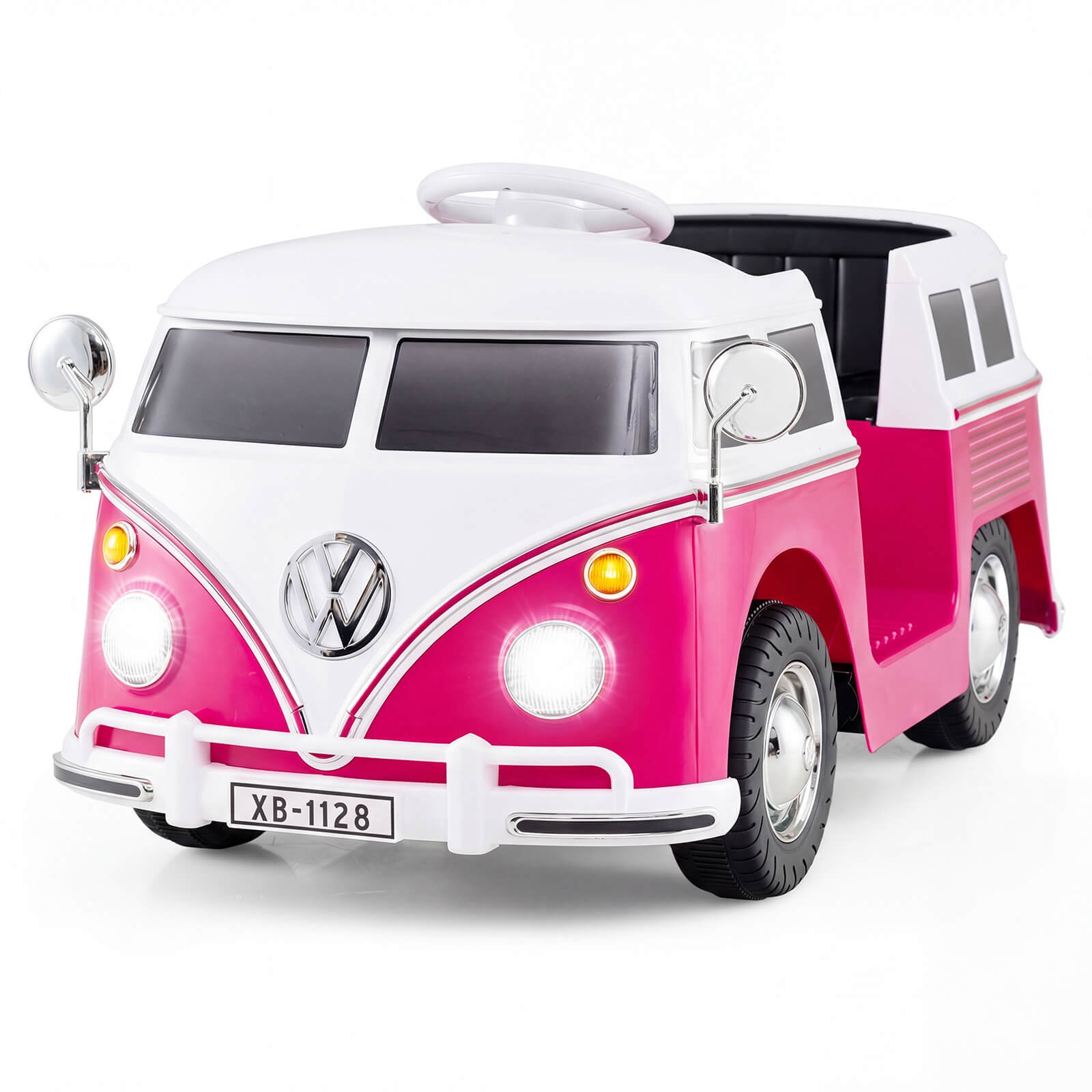 Licensed Volkswagen Ride-on Bus with Cup Holder, LED Headlights, Music & Horn