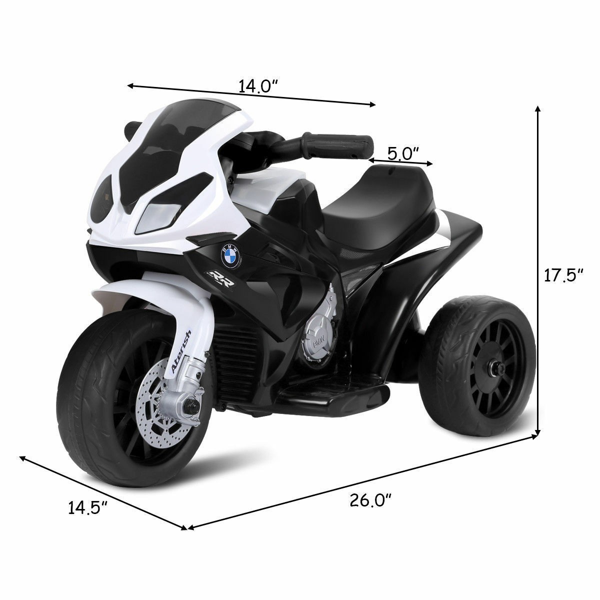 Kids Ride On Motorcycle BMW Licensed 6V Electric 3 Wheels Bicycle w/ Music Black