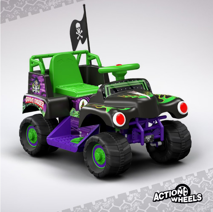 6V Grave Digger Ride-On Monster Truck Car Monster Jam 18-36 Months Kids Toy