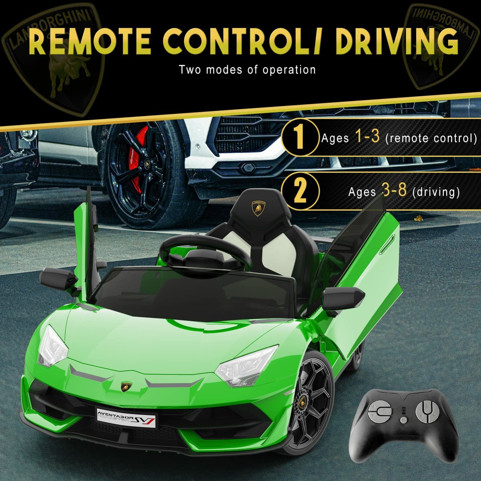 Ride on Car for Kids 12V Electric Vehicles Battery Powered Sports Car w/ Control