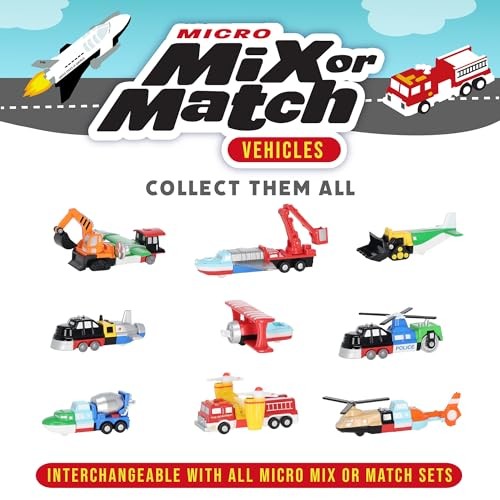 Magnetic Vehicles for Toddlers 1-3, Mini Mix or Match Car Toys, Set of 9 Gift