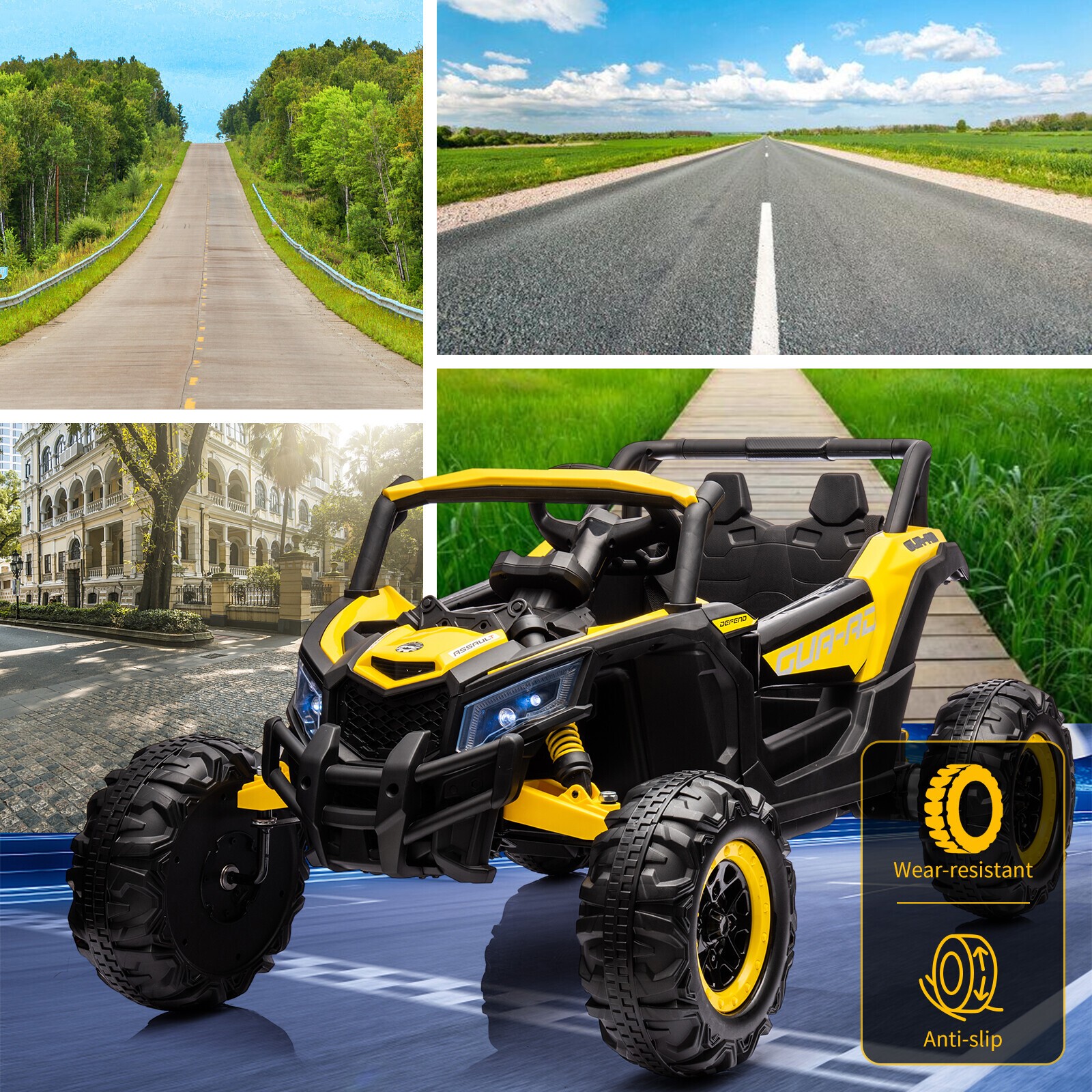24V Power Wheels Electric Ride on UTV Car Toys Gift for Kids w/ Remote Control