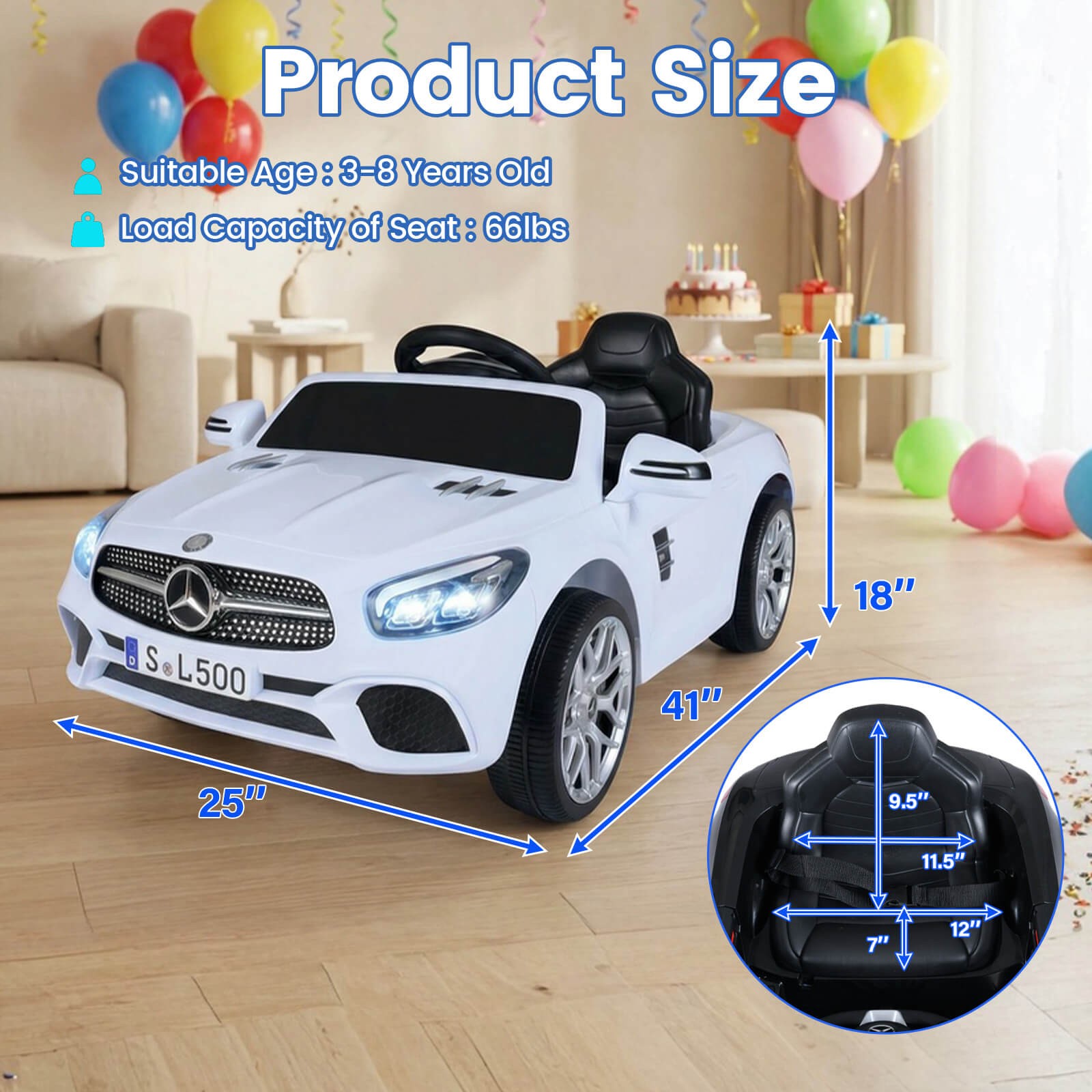 Licensed Mercedes-Benz SL R231 Kids Ride on Car 12V Electric Vehicle w/ Music