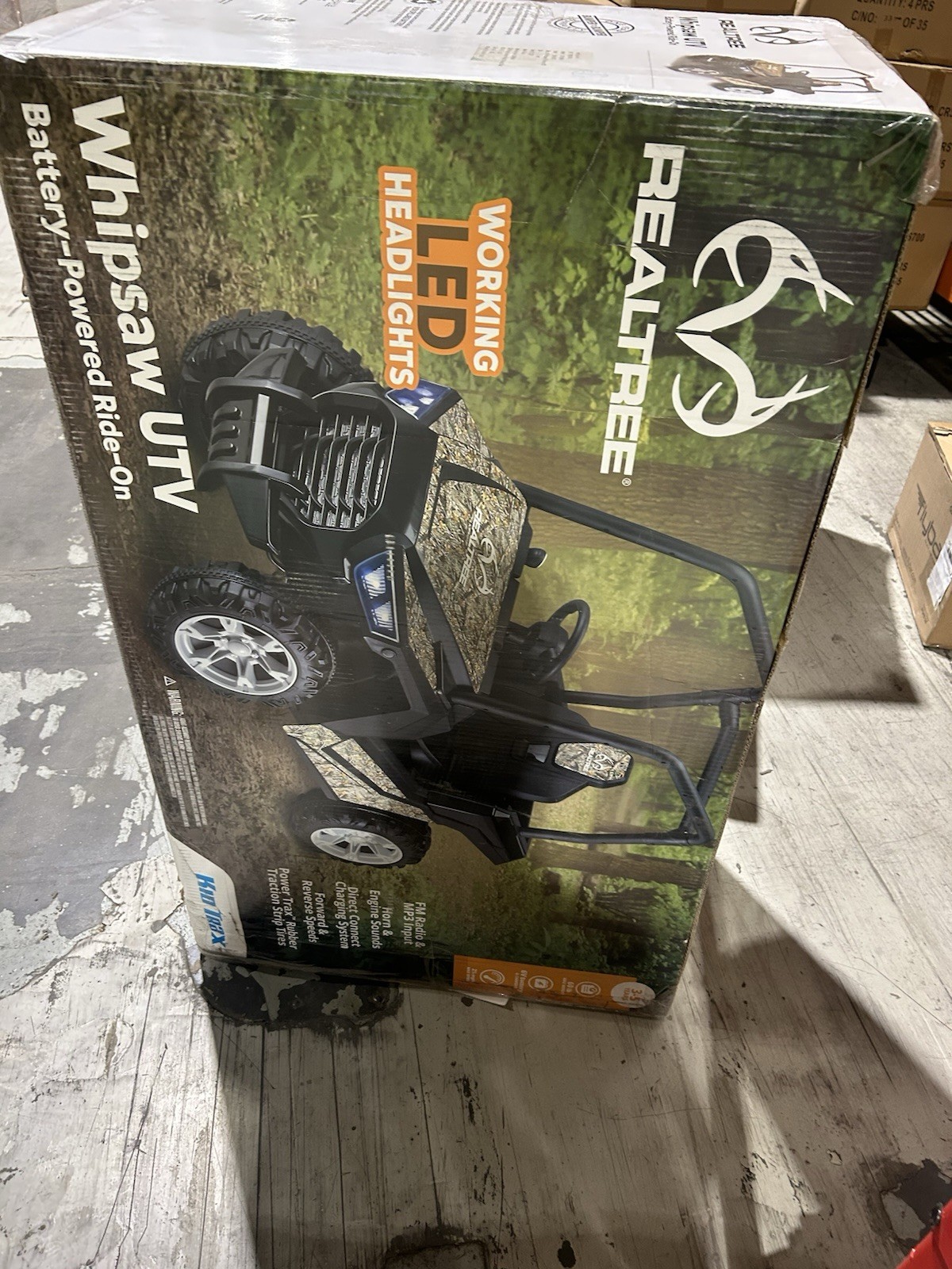 Realtree Whipsaw UTV 6V Battery-Powered Ride-On Toy w/ Working LED Headlights