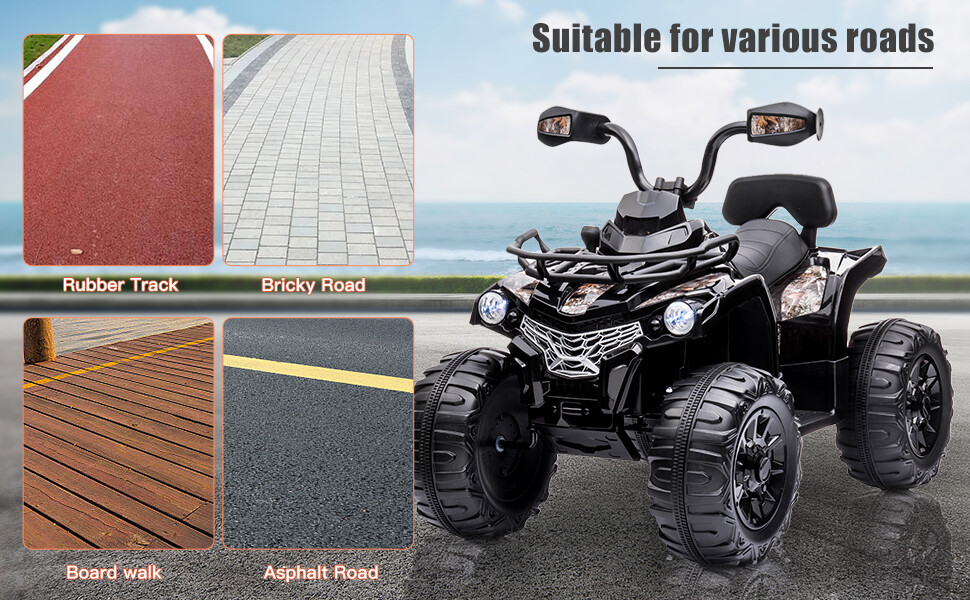 12V Kids Ride On ATV Quad Electric Car Toy Battery Powered Toddler 4-Wheeler US