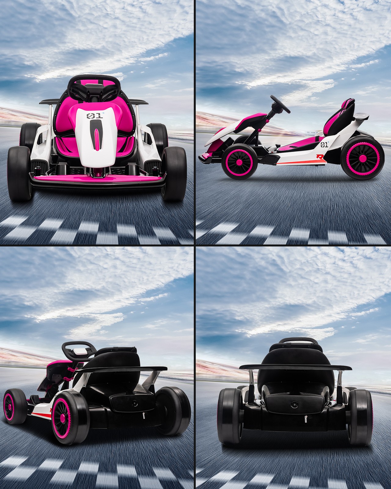 Kids 24V Ride On Toy Go Kart Child Electric Drift Go-Kart w/Long-Lasting Battery