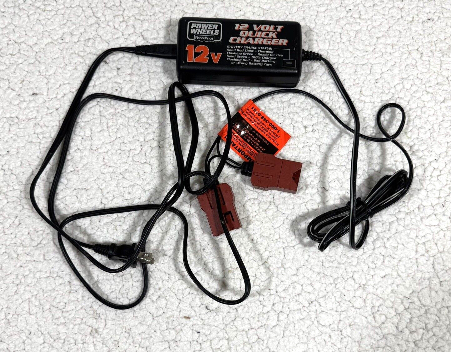 Power Wheels 12V Quick Charger – Model # 00801-1501 UNTESTED