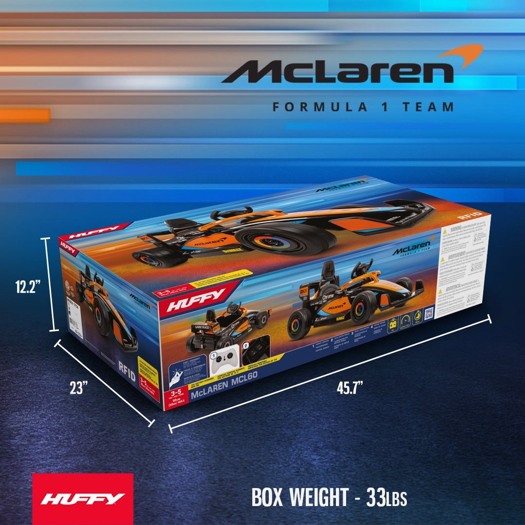 McLaren F1 Race Car 12V Battery-Powered Vehicle w/ Remote, Ages 3+