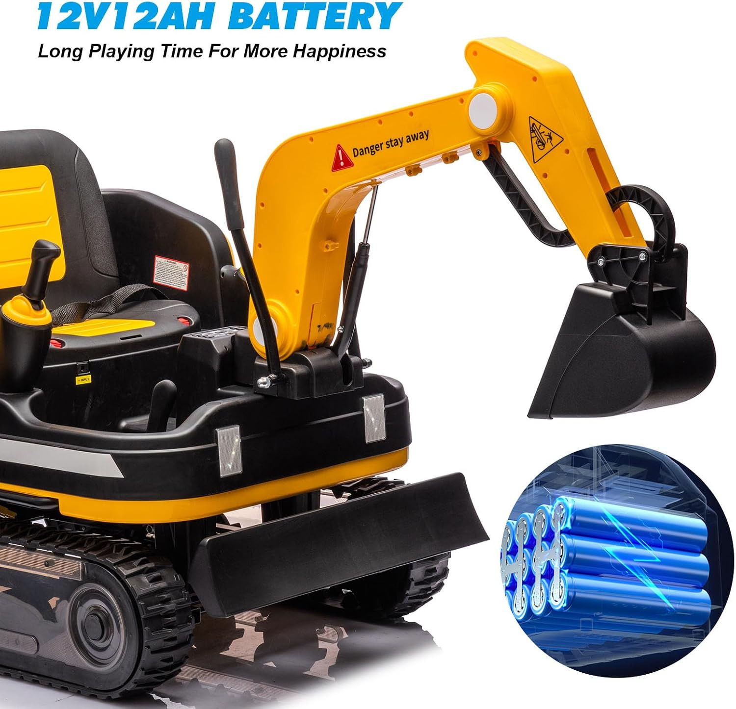 360 Degree Rotating Ride on Excavator and Bulldozer,12V12Ah Battery Powered Ride