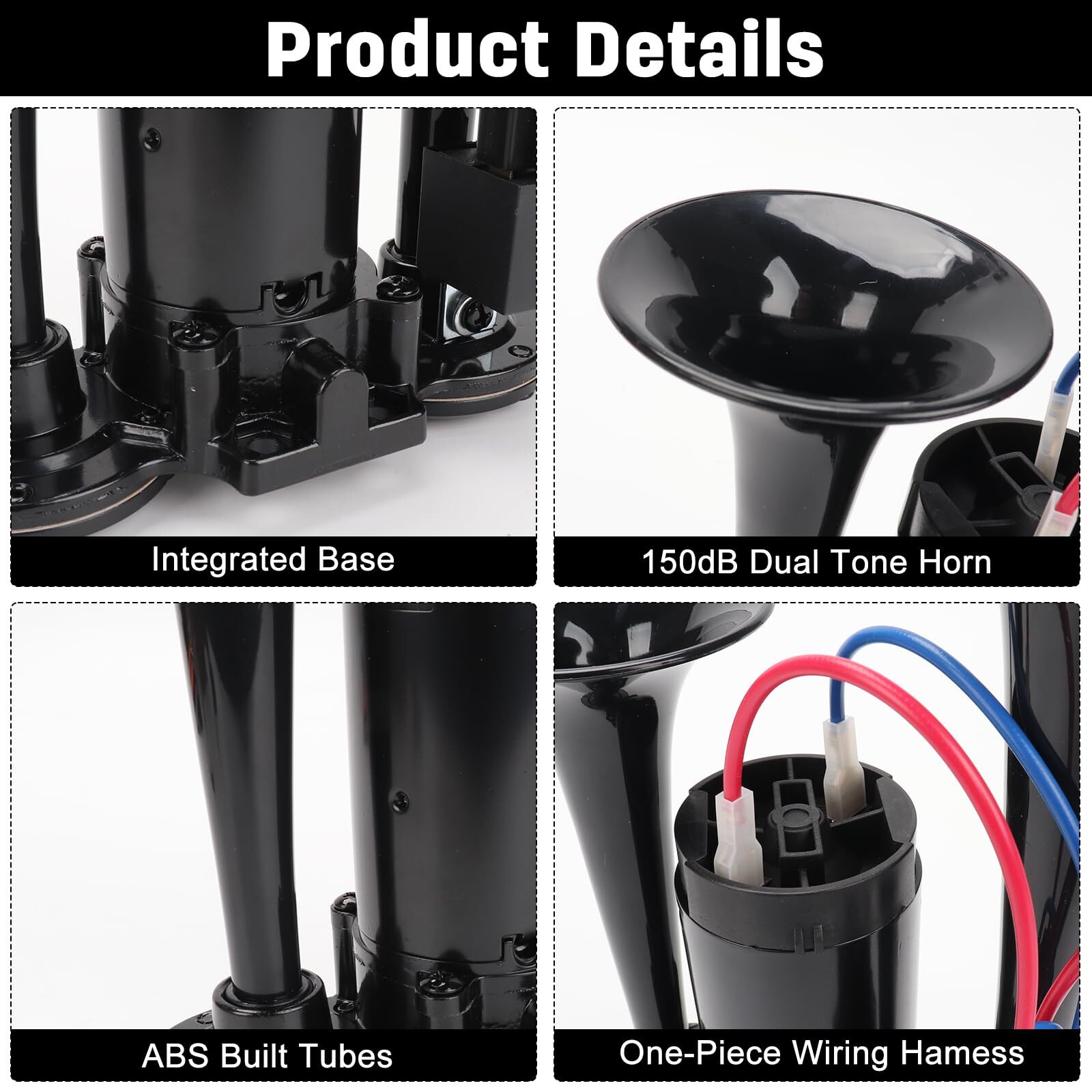 Air Horn for Truck Car Air Horns 150DB Super Loud Dual Electric Train Horns K…