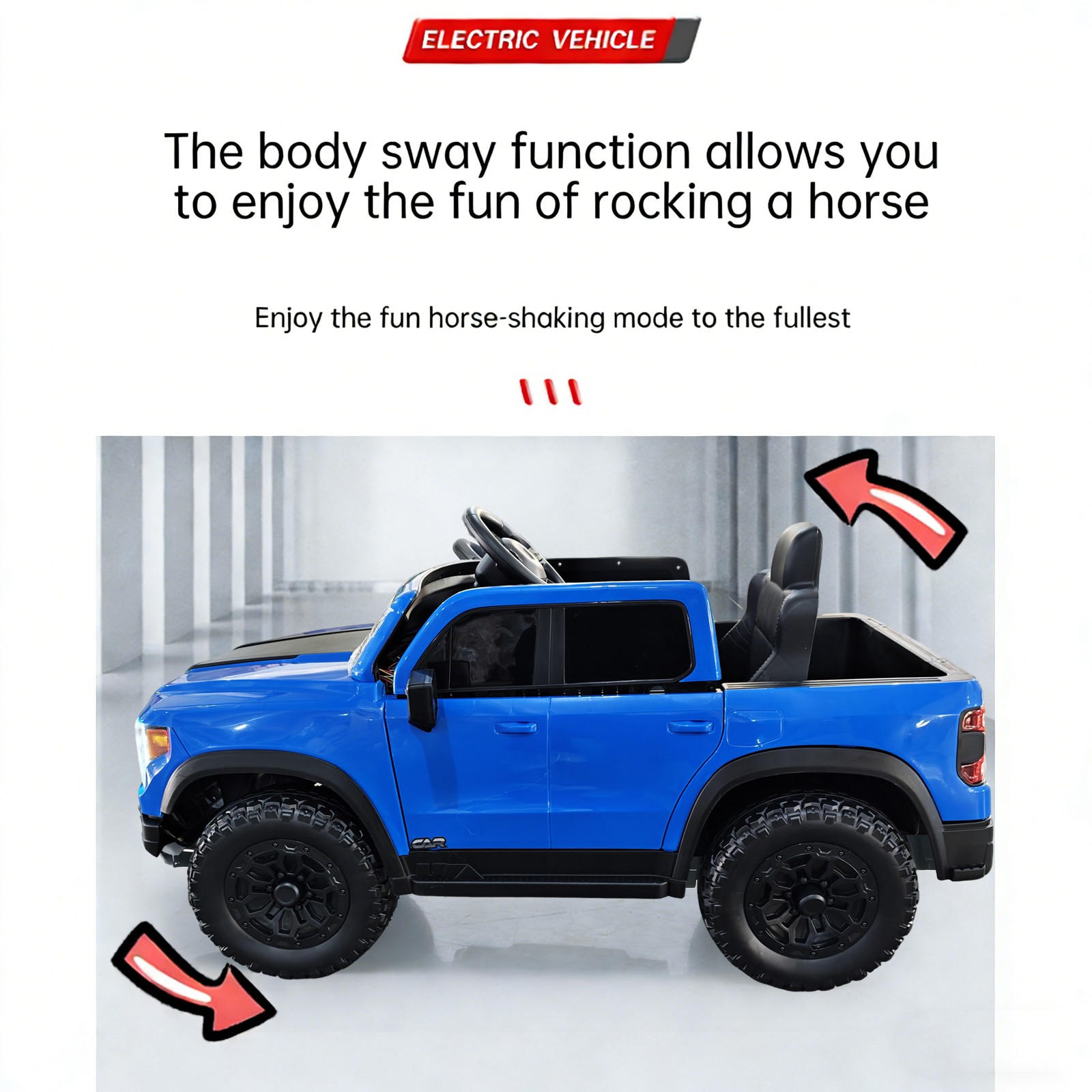 12V Kids Ride-On Car Remote Control, 4-Wheel Shock Absorption 3-6 Years Blue