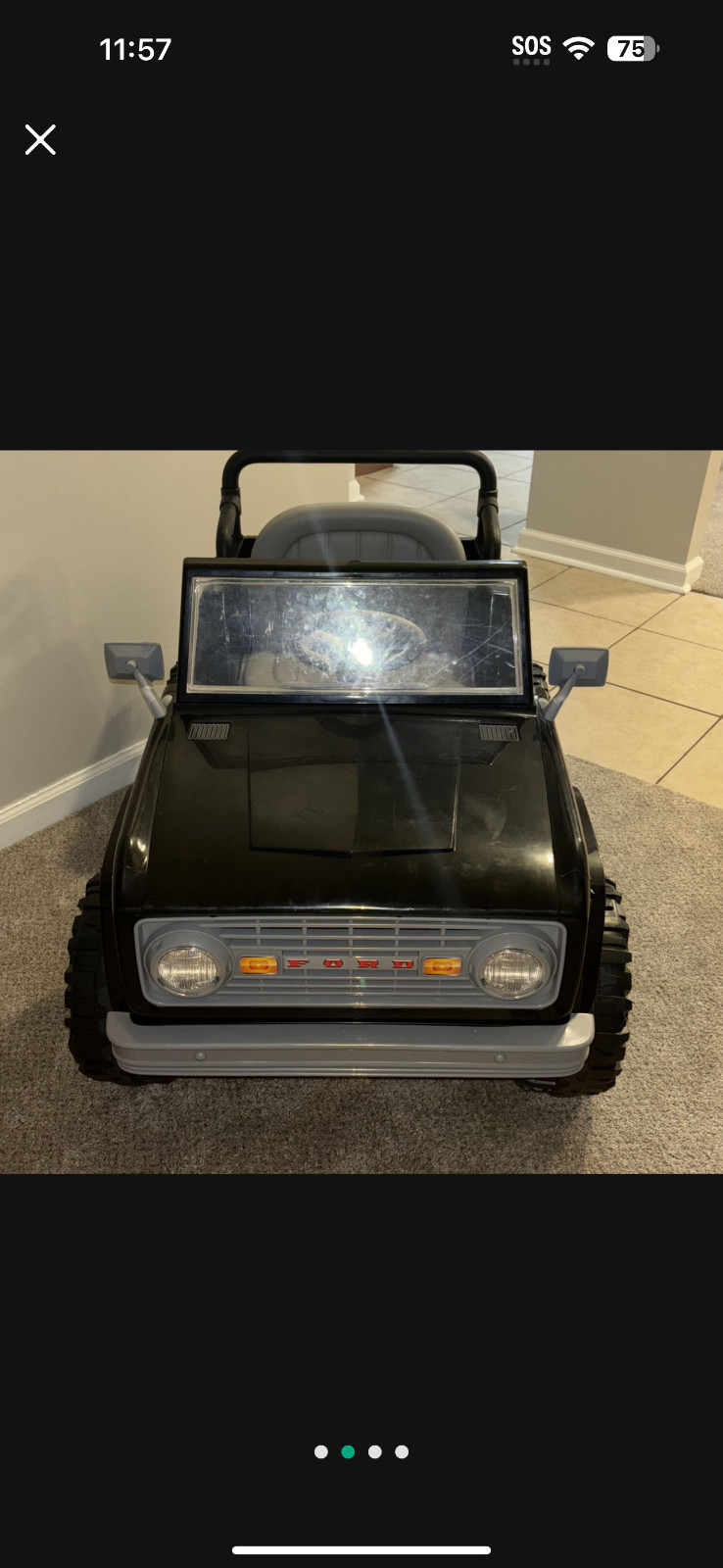 6V Ford Bronco Ride-On Toy for Ages 3-5, Battery Powered, LED Headlights, FM …