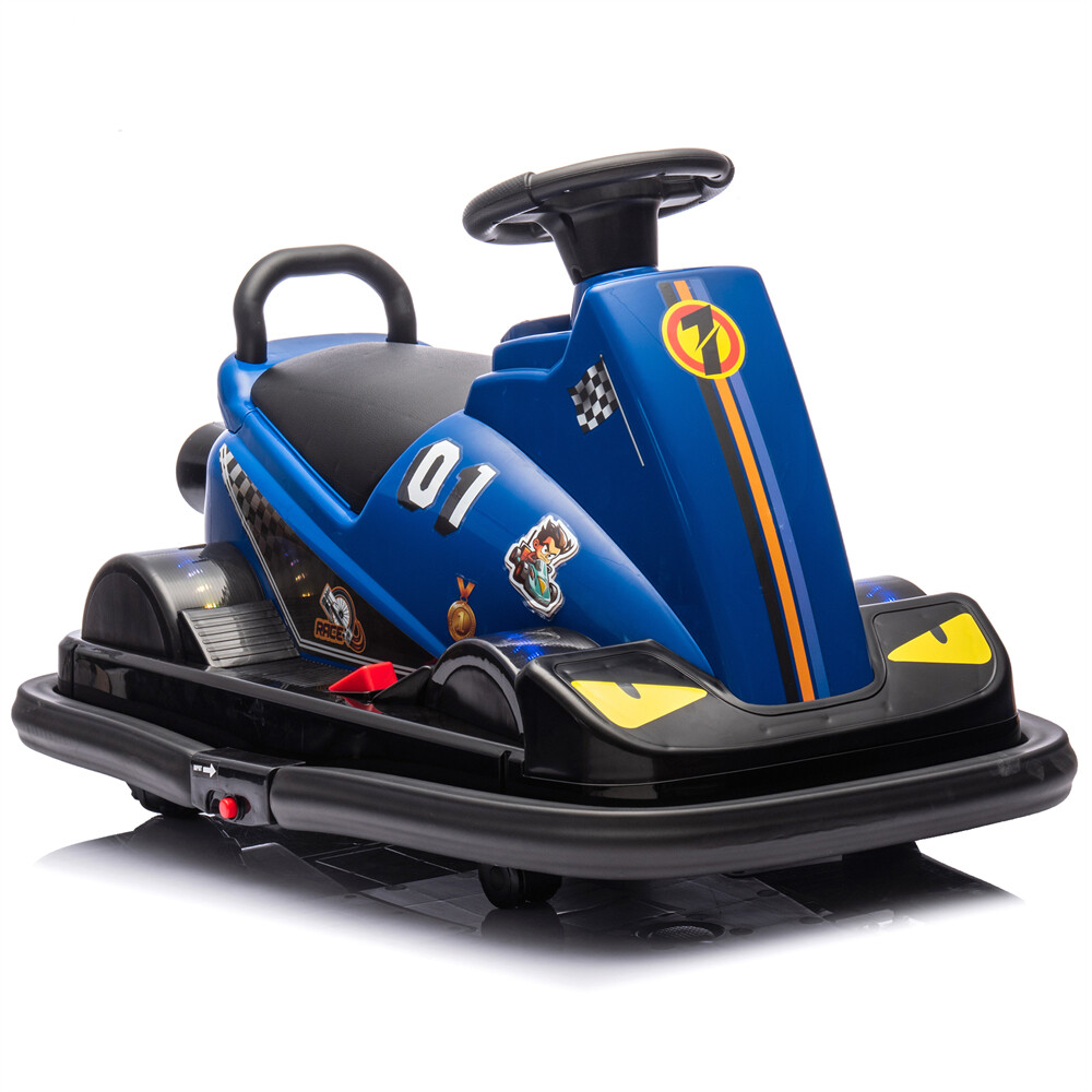12V Kid Ride On Motor Bumper Car Rotate 360° In Place 1.55MPH Kid Toy Aged 3-5