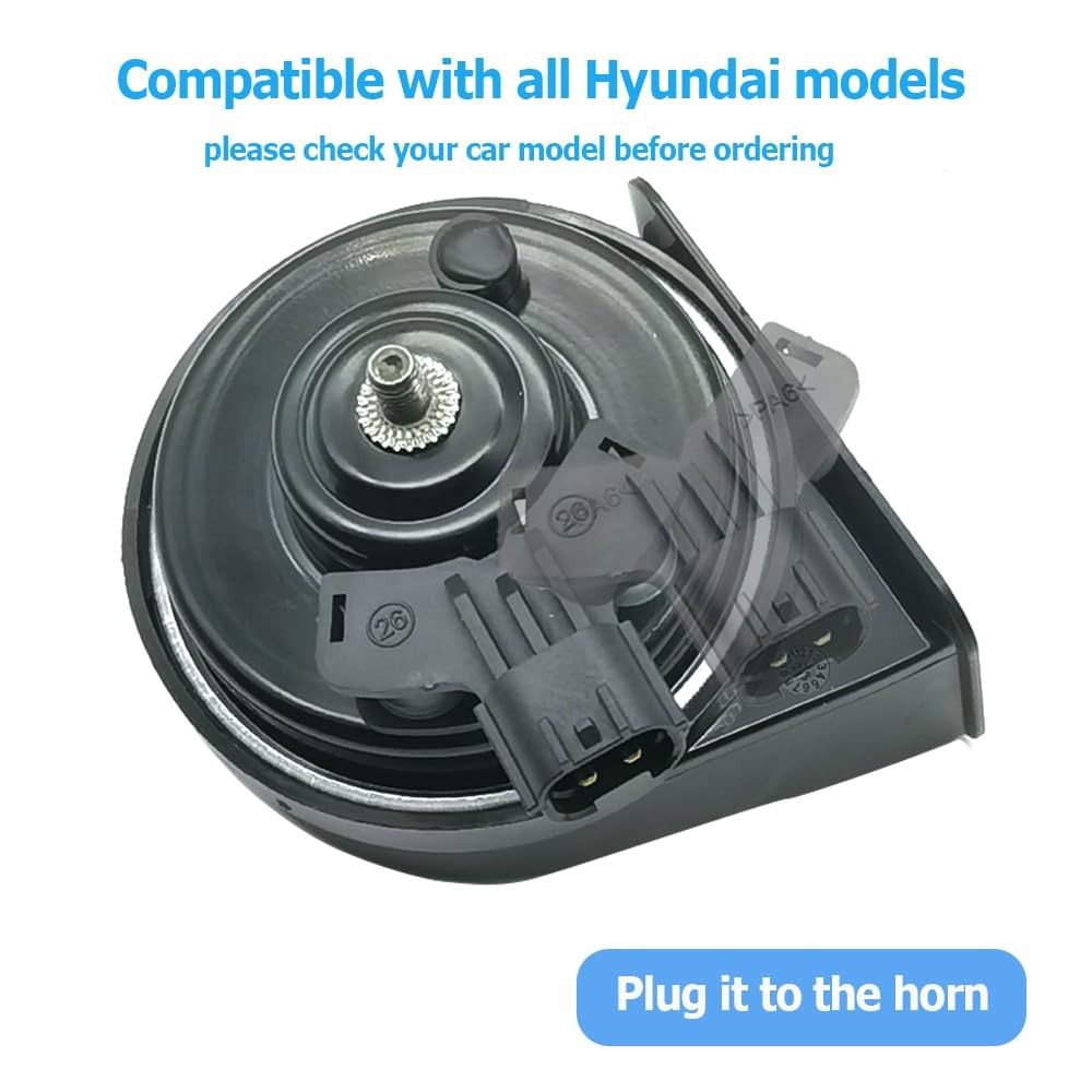 Car Horn Compatible with Hyundai, 12V Waterproof Snail Horn Loud 128db High/L…