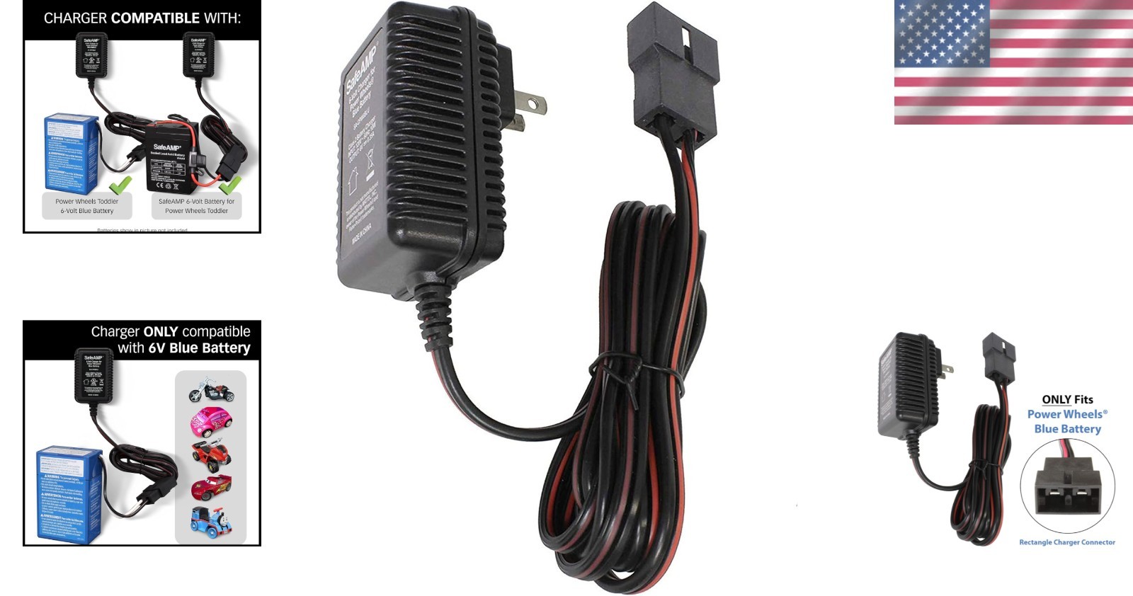 Compact 6V Power Wheels Battery Charger for Fisher-Price with Certification