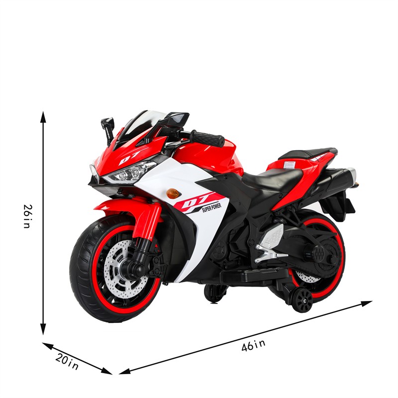 Electric Motorcycle 6/12V Kids Ride On Toy w/ Lighting Wheels for 3-8 Years Old