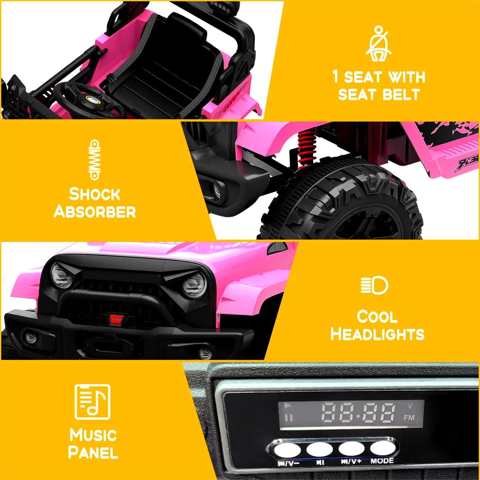 12V Ride on Car Electric Vehicles Kid Truck W/ Remote Control Spring Suspension