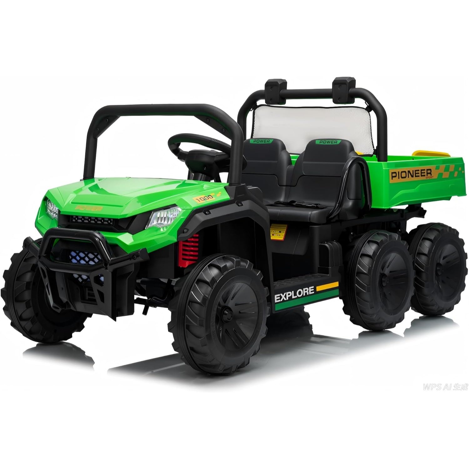 2 Seater 24V Electric Dump Truck, 4WD Kids Ride On Car with Remote & Dump Bed