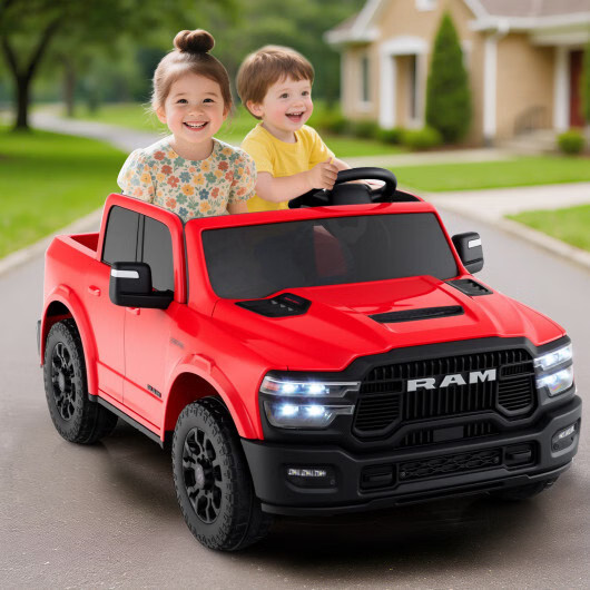 2 Seater 24V Ride on Toy for Big Kids Licensed Ram Truck with Remote and Music-P