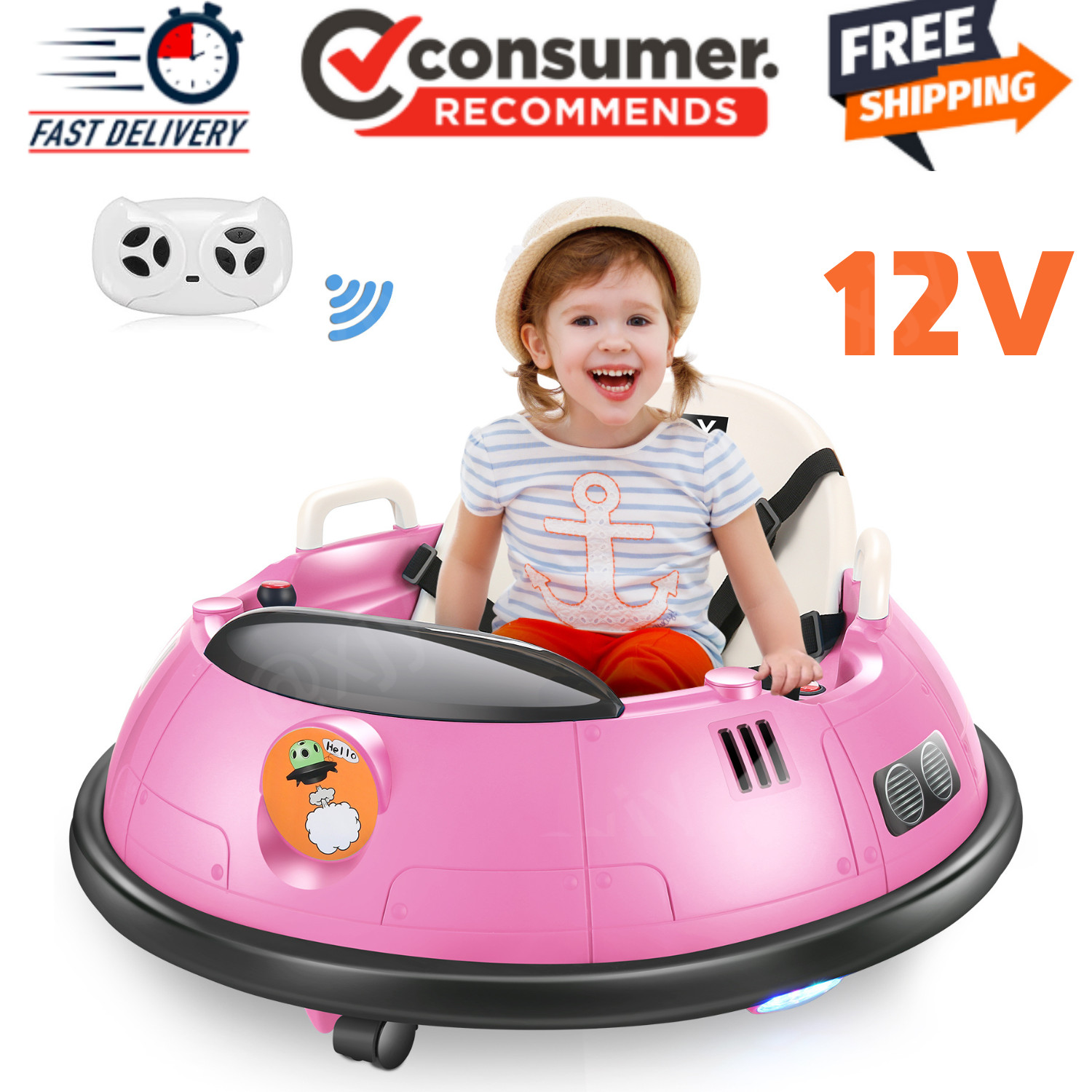 Toddler Bumper Car Electric Bumper Car for Kids w/Remote Control Bumping Gift🔥