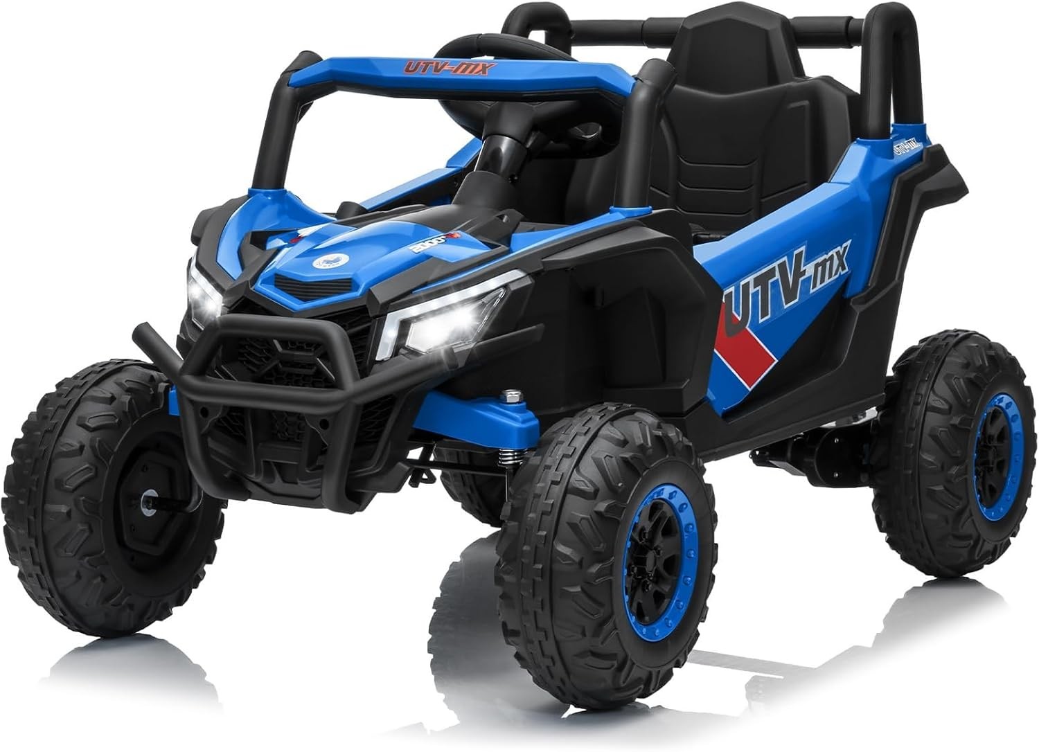 12V Ride-On Truck with Tires 4WD Electric UTV for Kids with Parent Remote