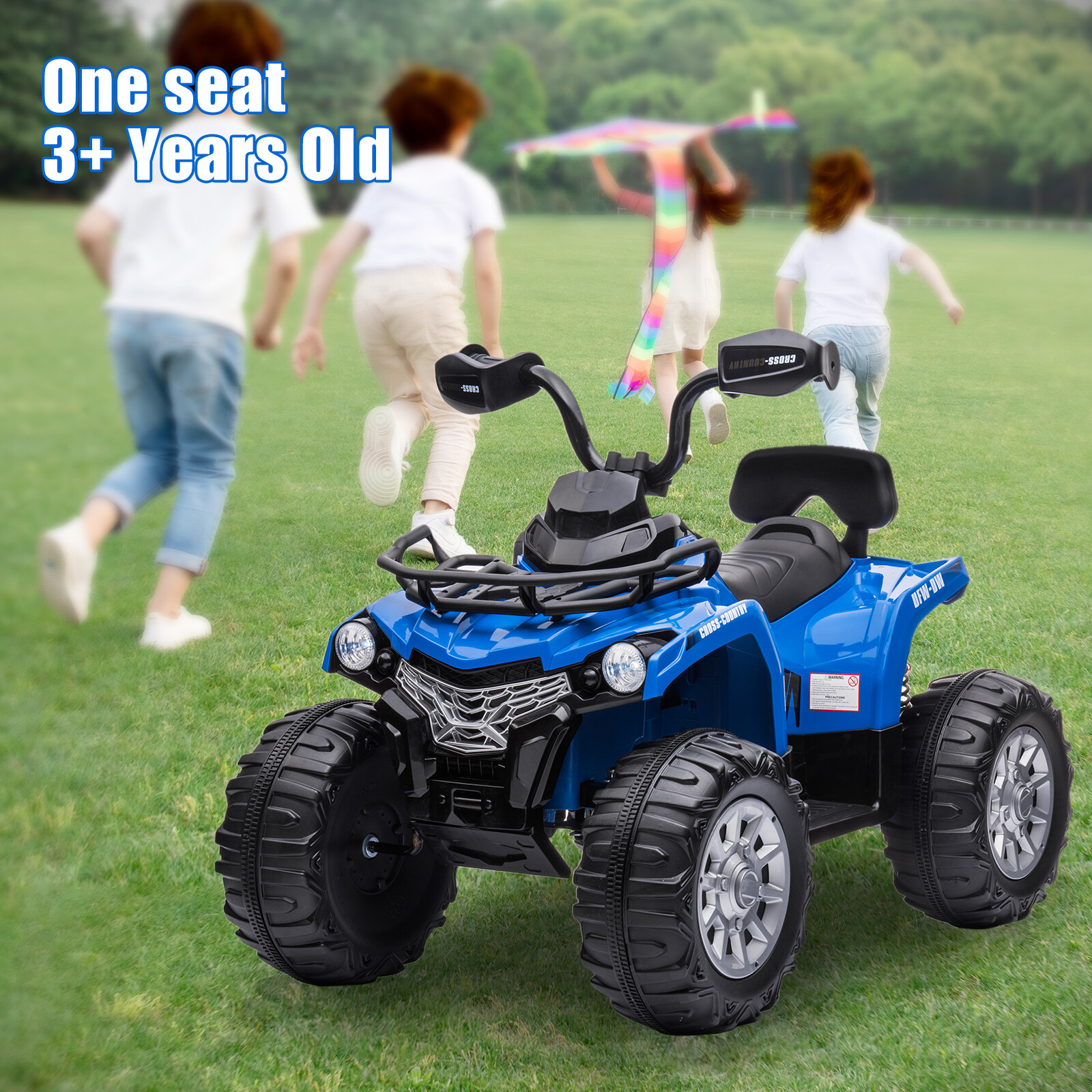 12V Kids Ride-On Electric ATV 4-Wheeler Quad Car Electric Toy W/ MP3 Headlights