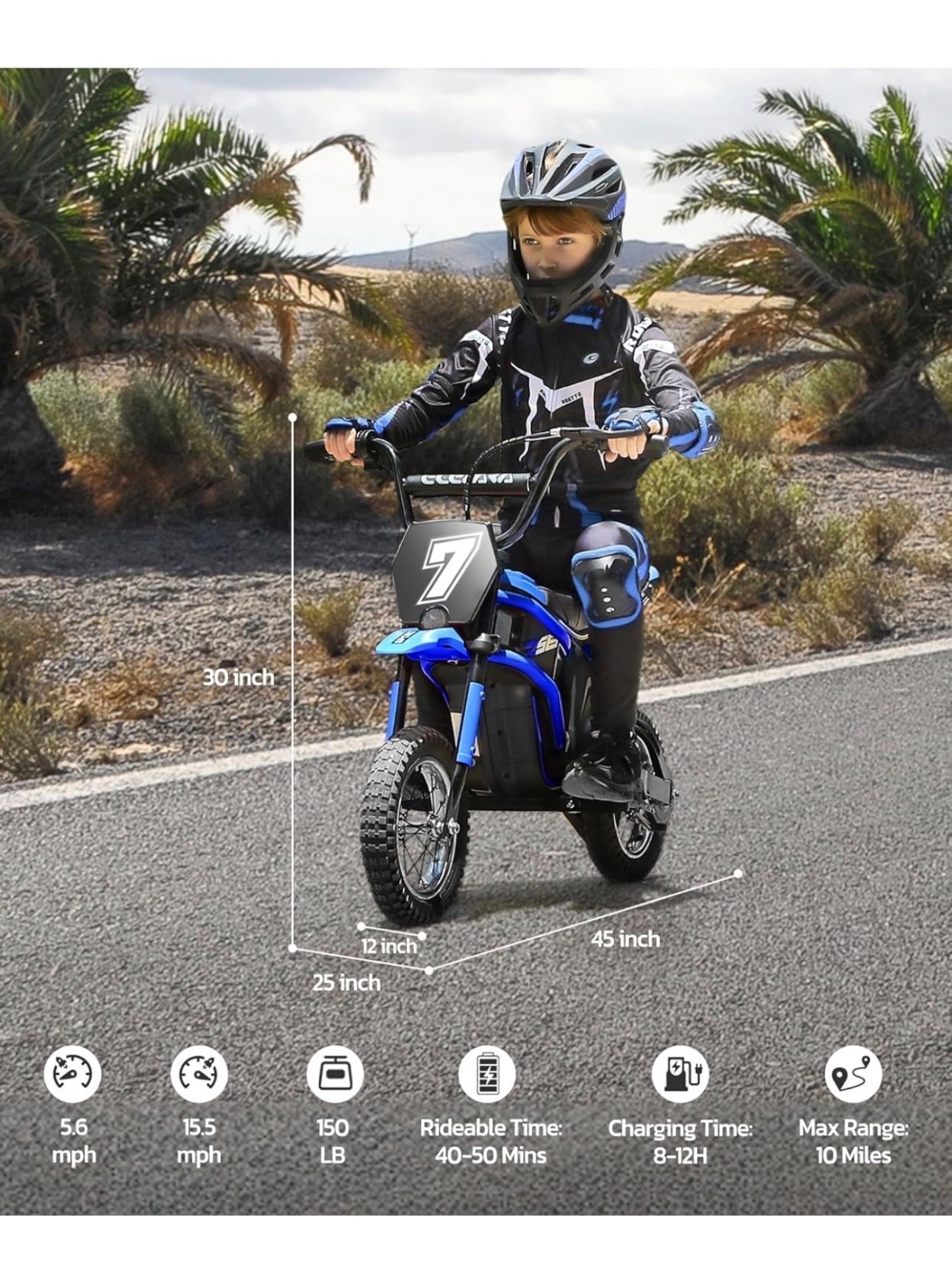 24V Kids Electric Motorcycle Aprilia Licensed&Dirt Bike Speed 6-12mph for Age 3+