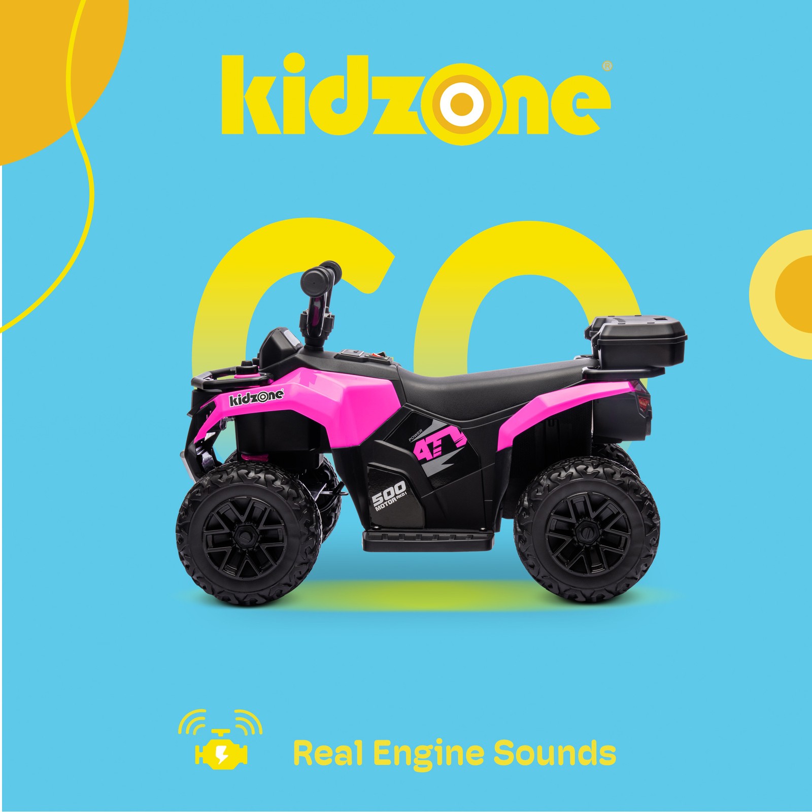 Kidzone Electric 6V Ride on ATV for Toddlers Safe Speed 1.5-2 km/h