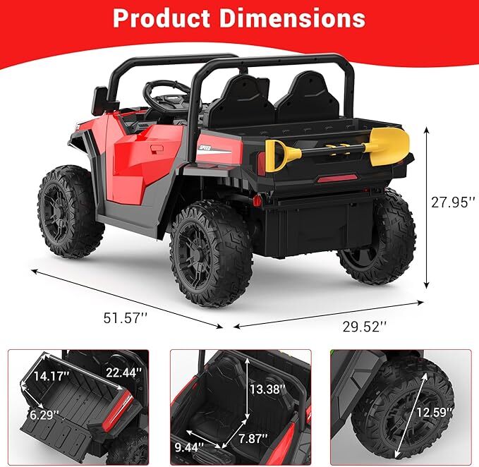 Kids Ride On Dump Truck 24V Ride On Car with Remote Control Electric Dump Bed