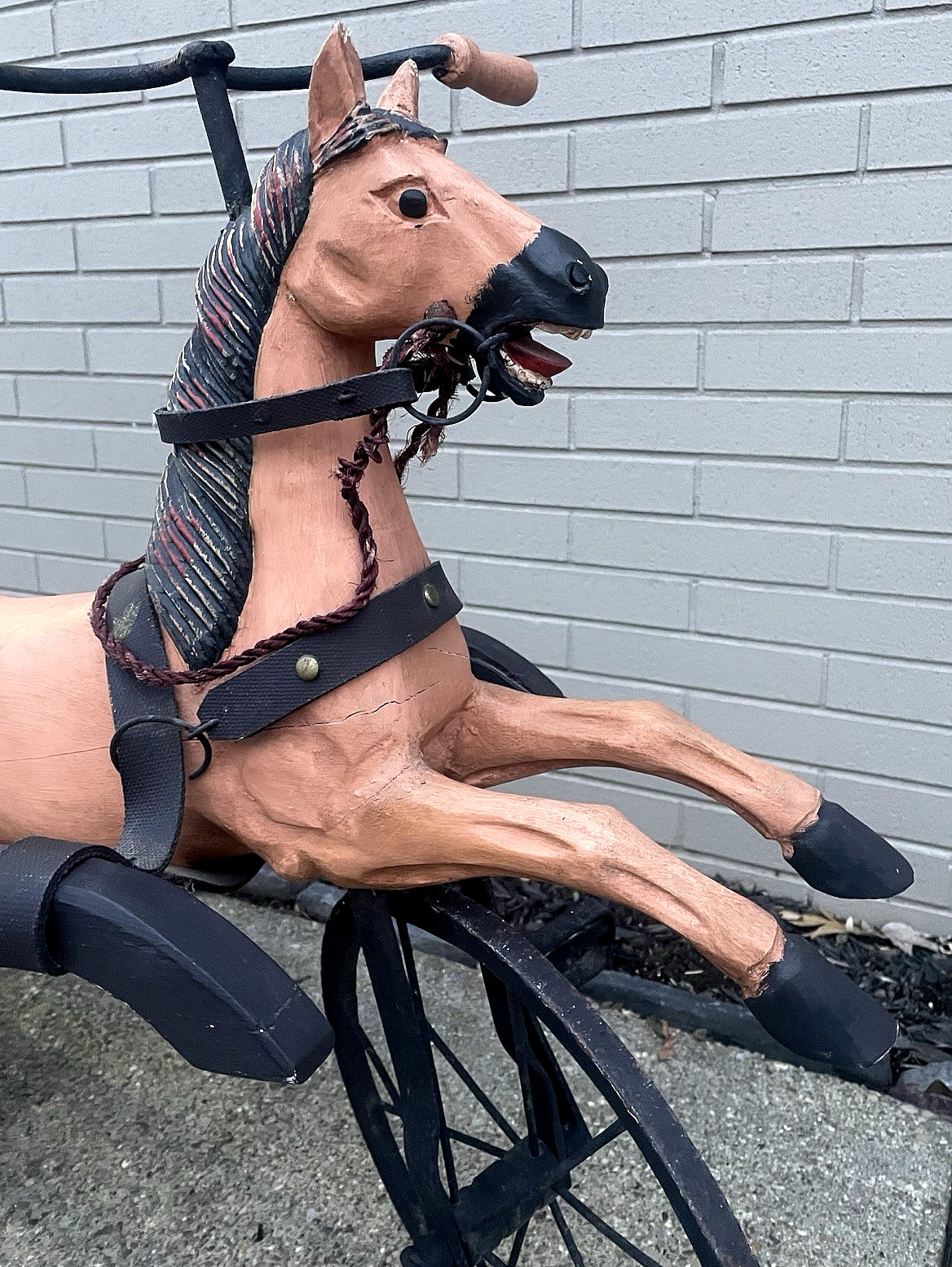 Very Rare 19th Century Ride on Peddle Horse Drawn Carriage
