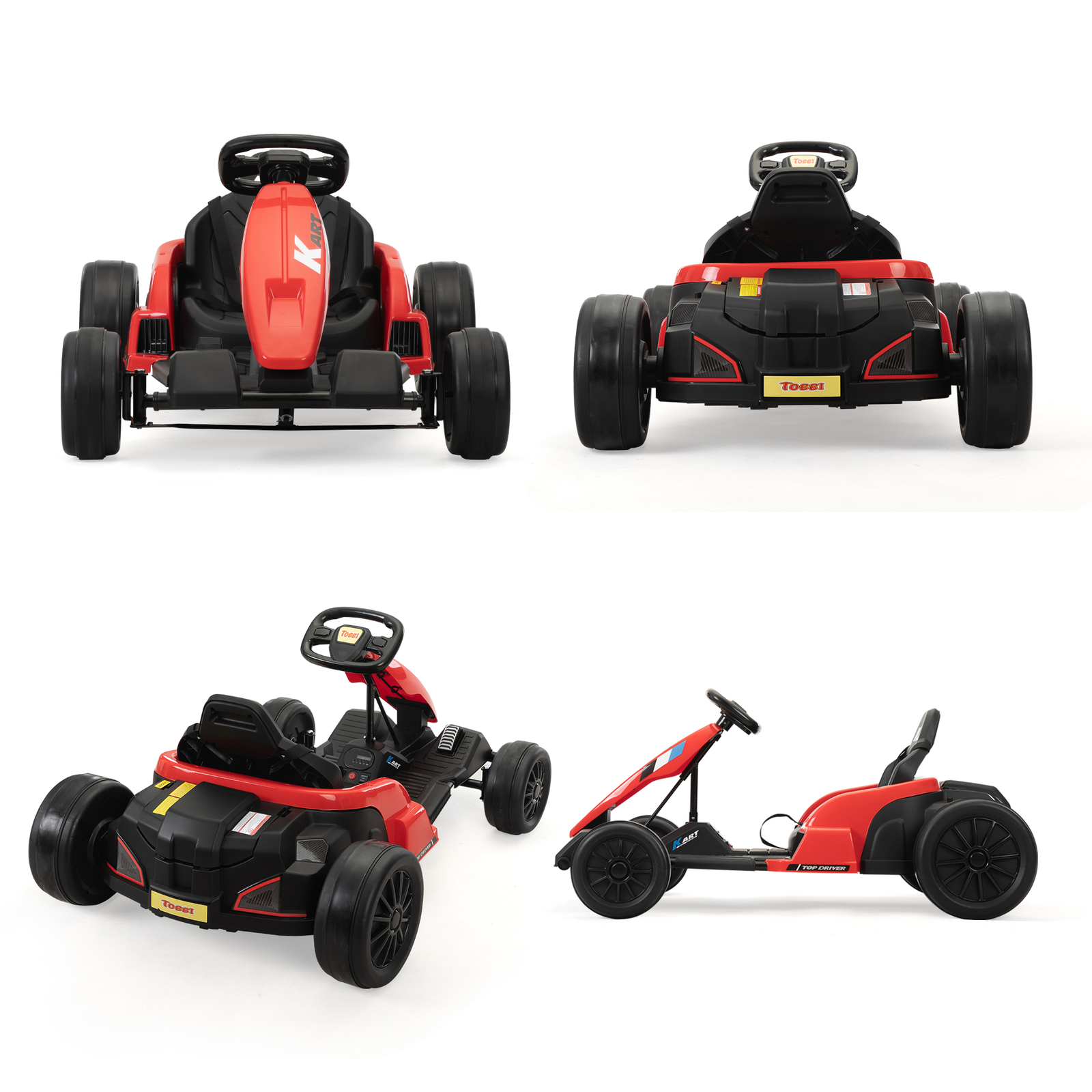 TOBBI 24V Kids Go-Kart Electric Power Ride On Toy Vehicle for Kids Aged 4-16