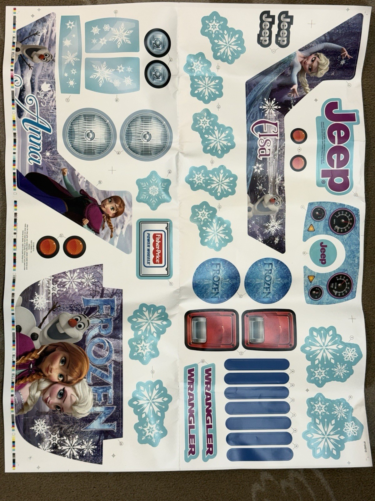 Power Wheels By Fisher Price Frozen Decal Sheet – Part # CLD96-0310