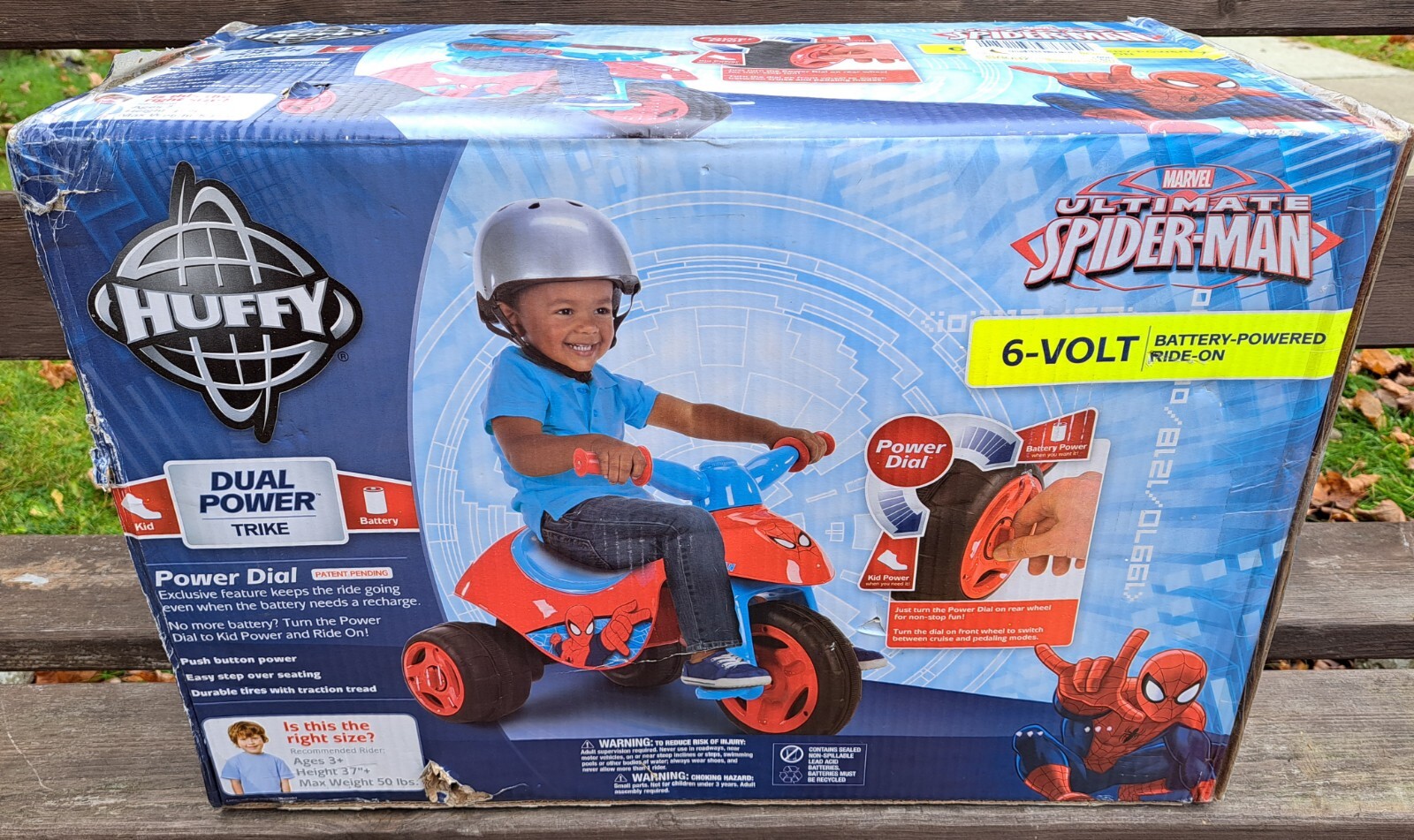 Spider-Man Marvel Huffy 6 Volts Battery Ride On, New In Box! Spiderman