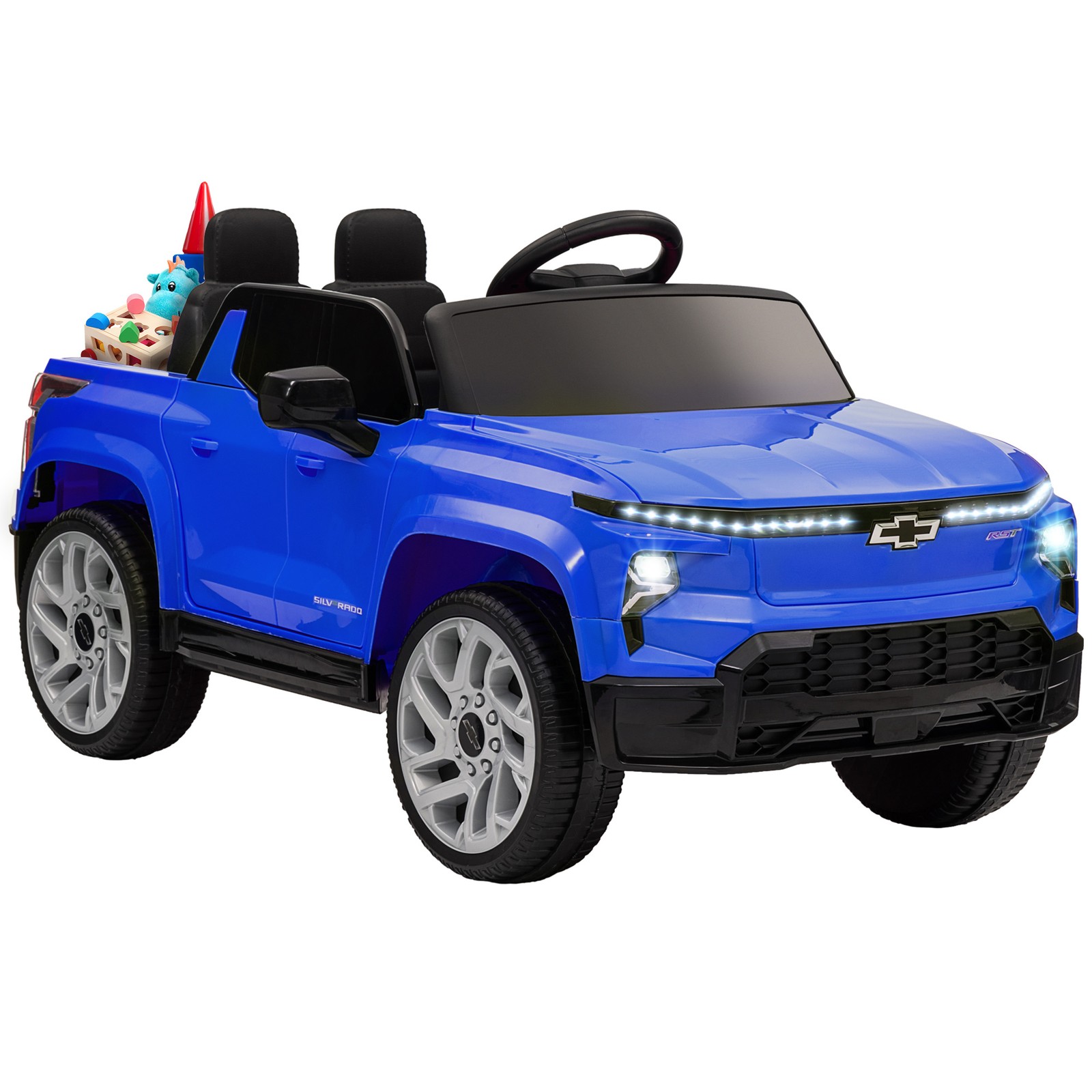 12V Chevrolet Silverado EV RST Licensed Kids Electric Car, Blue