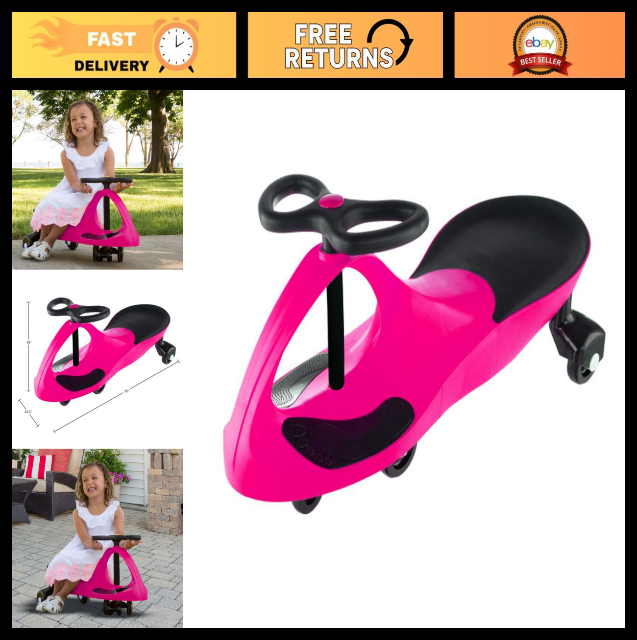 Wiggle Car Ride-On Toy – No Batteries, Gears, or Pedals – Outdoor Fun for Kids 3
