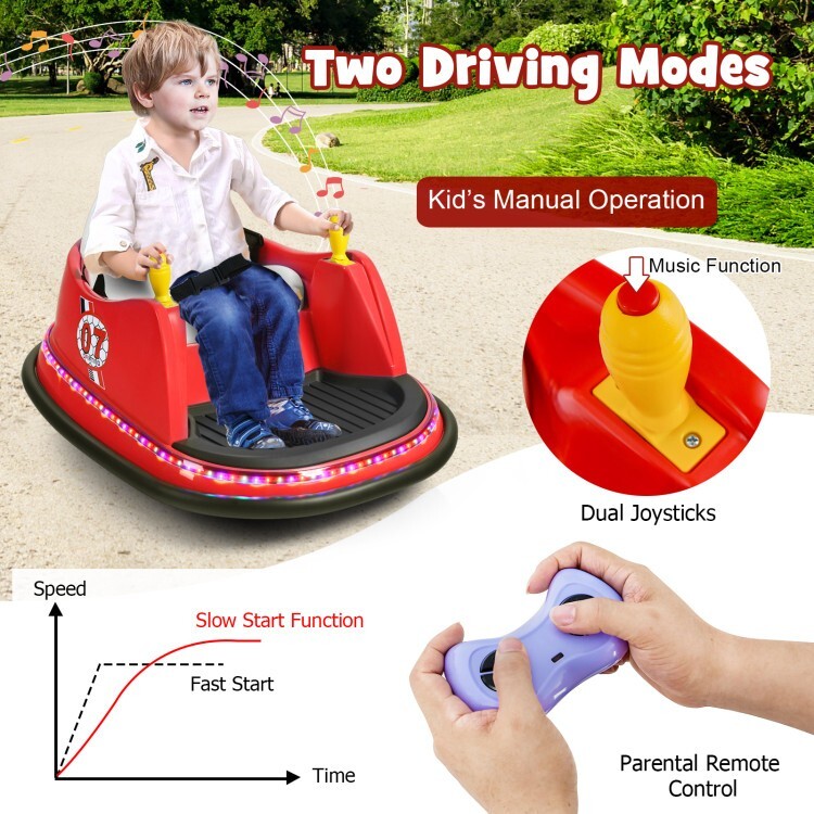 12V Battery Electric Toddler Ride On Bumper Car Gift Kids With 2 Driving Modes