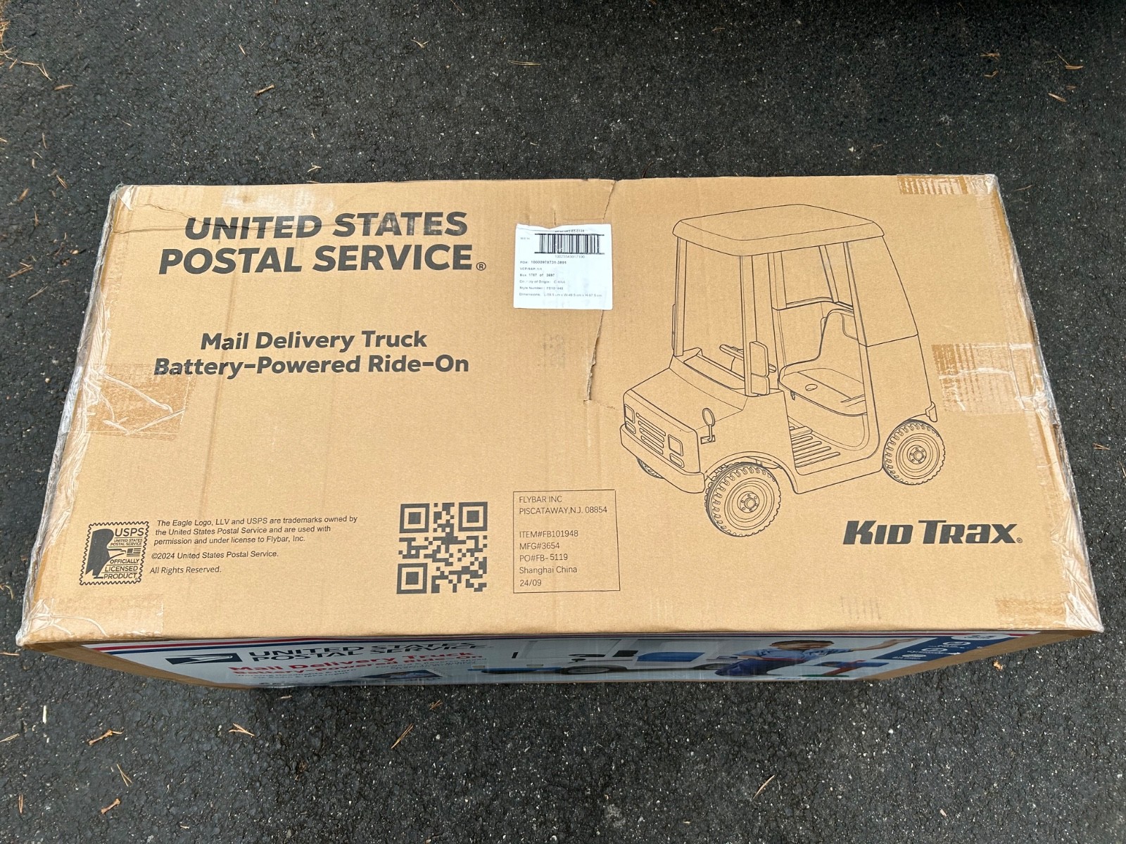 Kid Trax 6V USPS Mail Truck Ride-On Toy Includes Mailbox, Play Envelopes & MORE