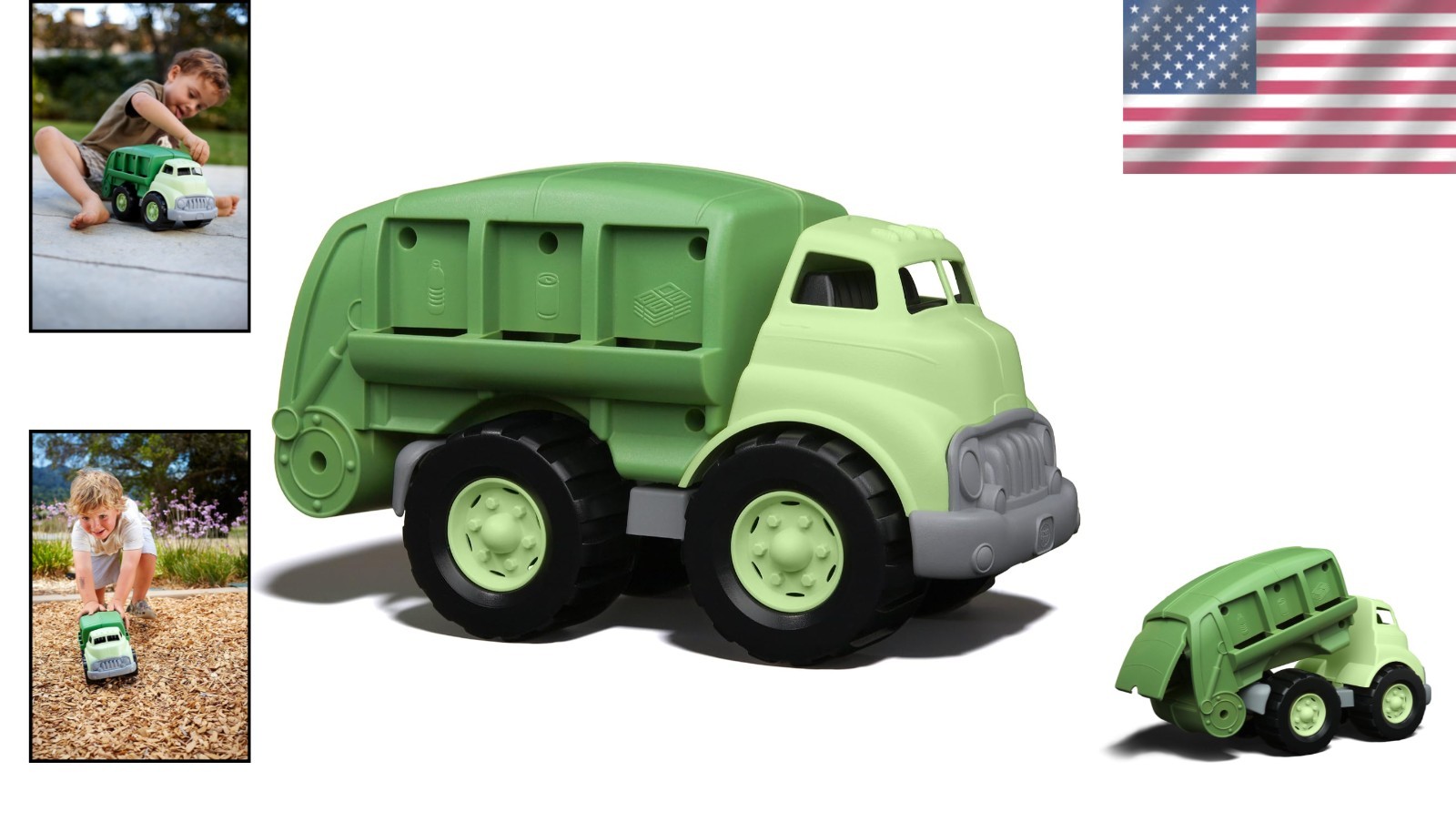 Kids Educational Recycling Truck – BPA Free Green Toy for Fine Motor Skills 12M+