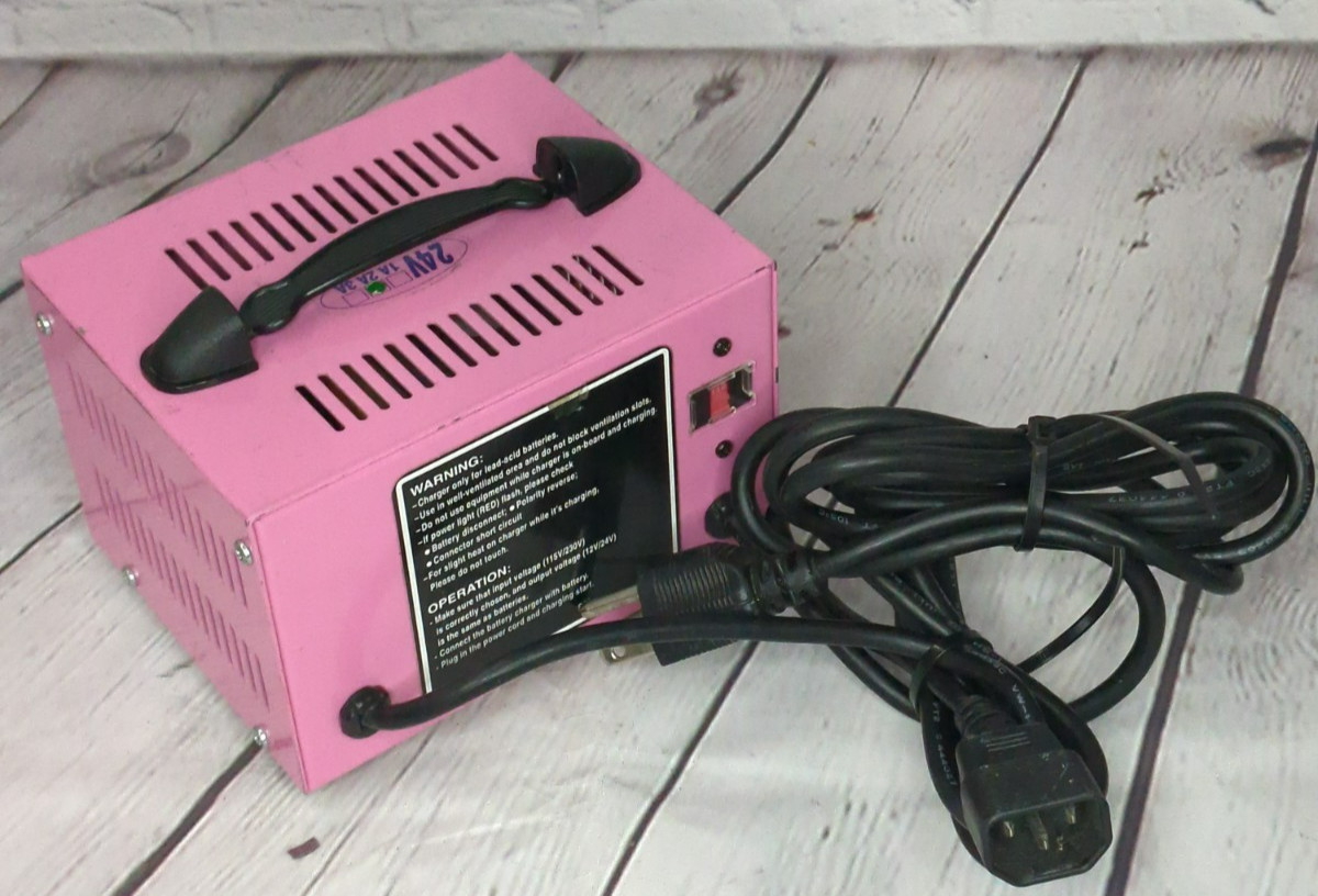 Original 24V 2Amp Nomad Scooter Charger with LED indicator-Pink