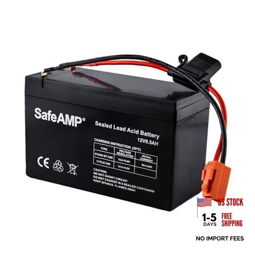 Replacement Battery for 12-Volt Ride On Vehicle with red 2 pins Connector