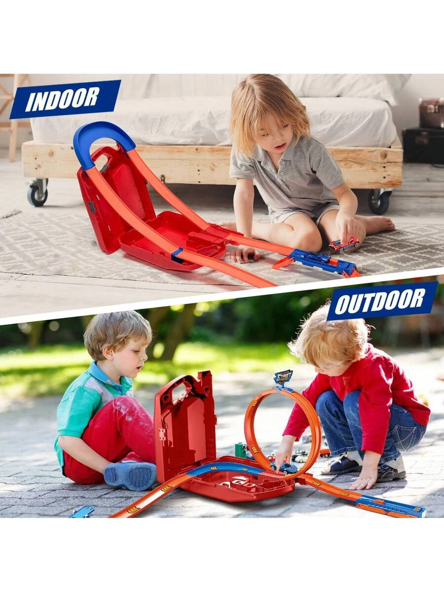 NEW 2-In-1 Racing Track 6 Toy Cars Kids Ages 3+ FREE SHIPPING