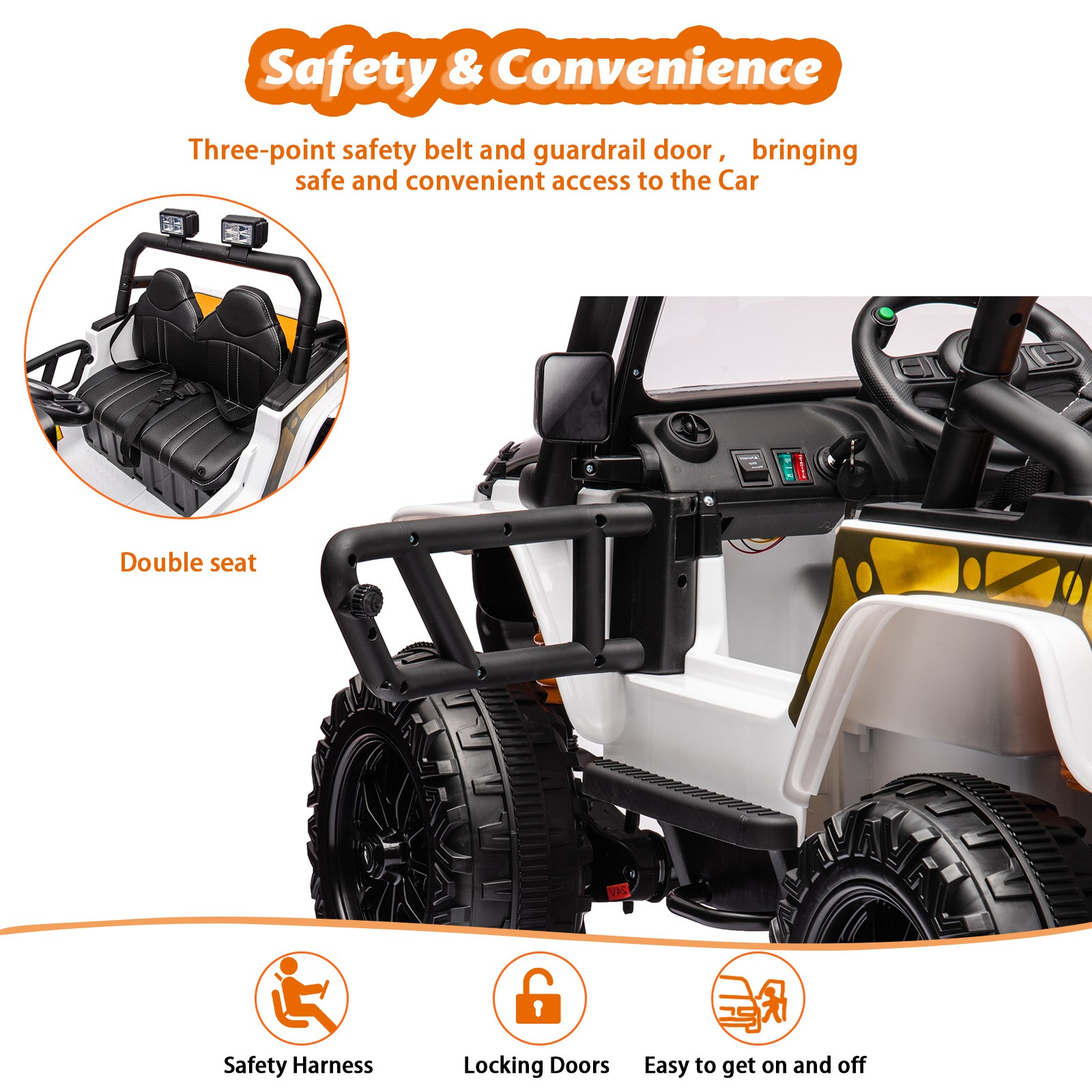 24V Ride On Car Truck Kids 2 Seater Powerful Electric Vehicle Truck Toy 3 Speeds